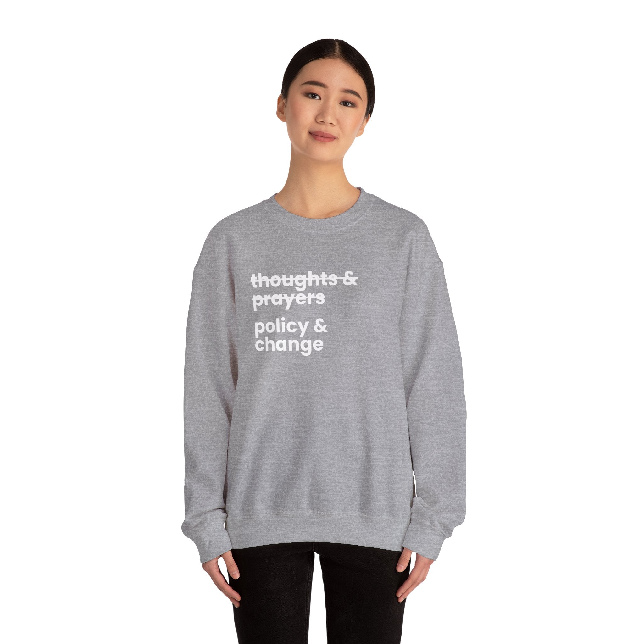 Policy & Change" Unisex Crew Neck Sweatshirt