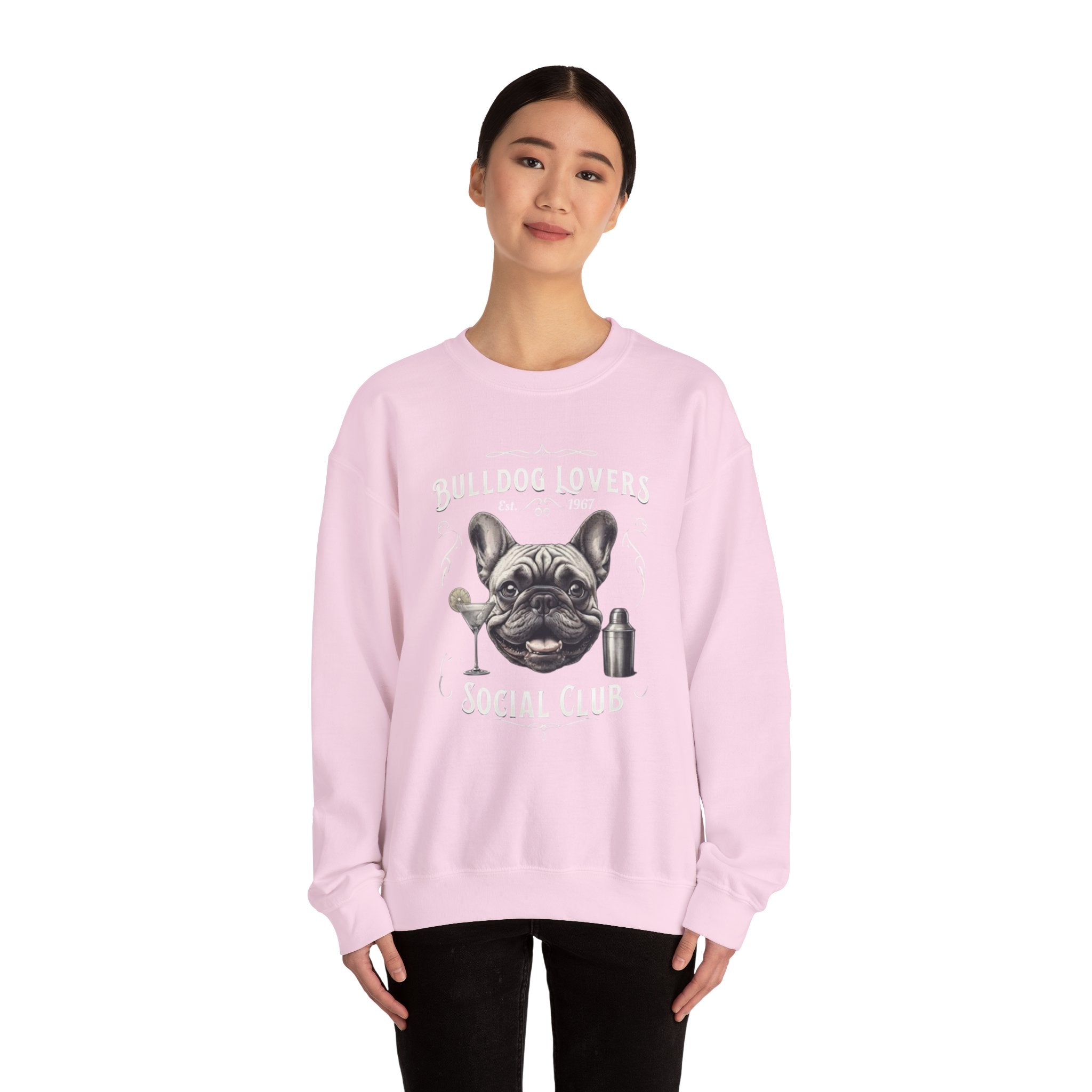 Bulldog Lovers Social Club Unisex Heavy Blend™ Crewneck Sweatshirt (French/Cocktail)