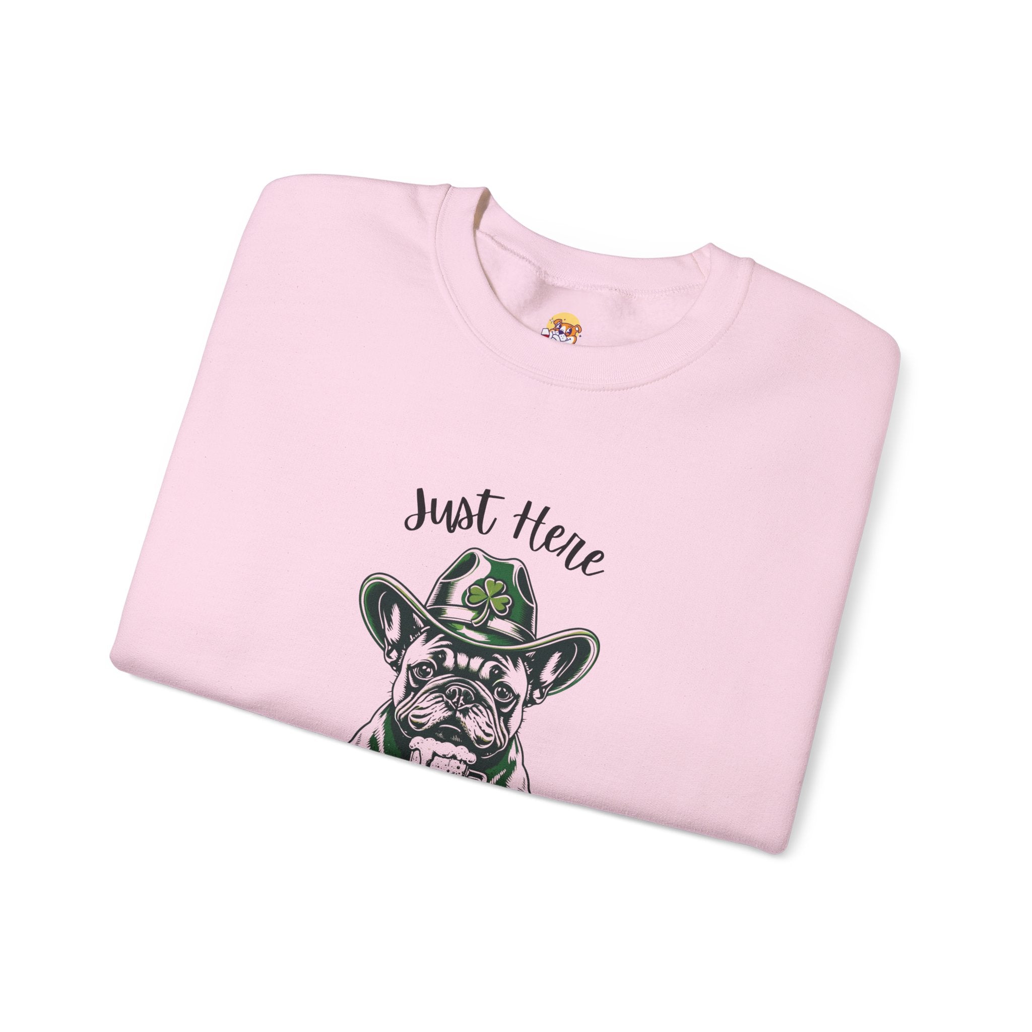 Tipsy Bully St. Patrick's Day Sweatshirt: "Just Here for the Shenanigans" (French)