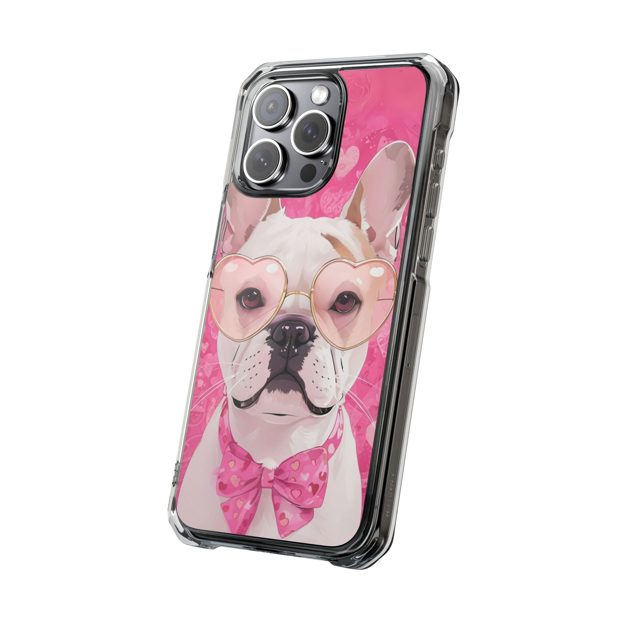 Puppy Love Protection Valentine's Day Phone Case (White/French)