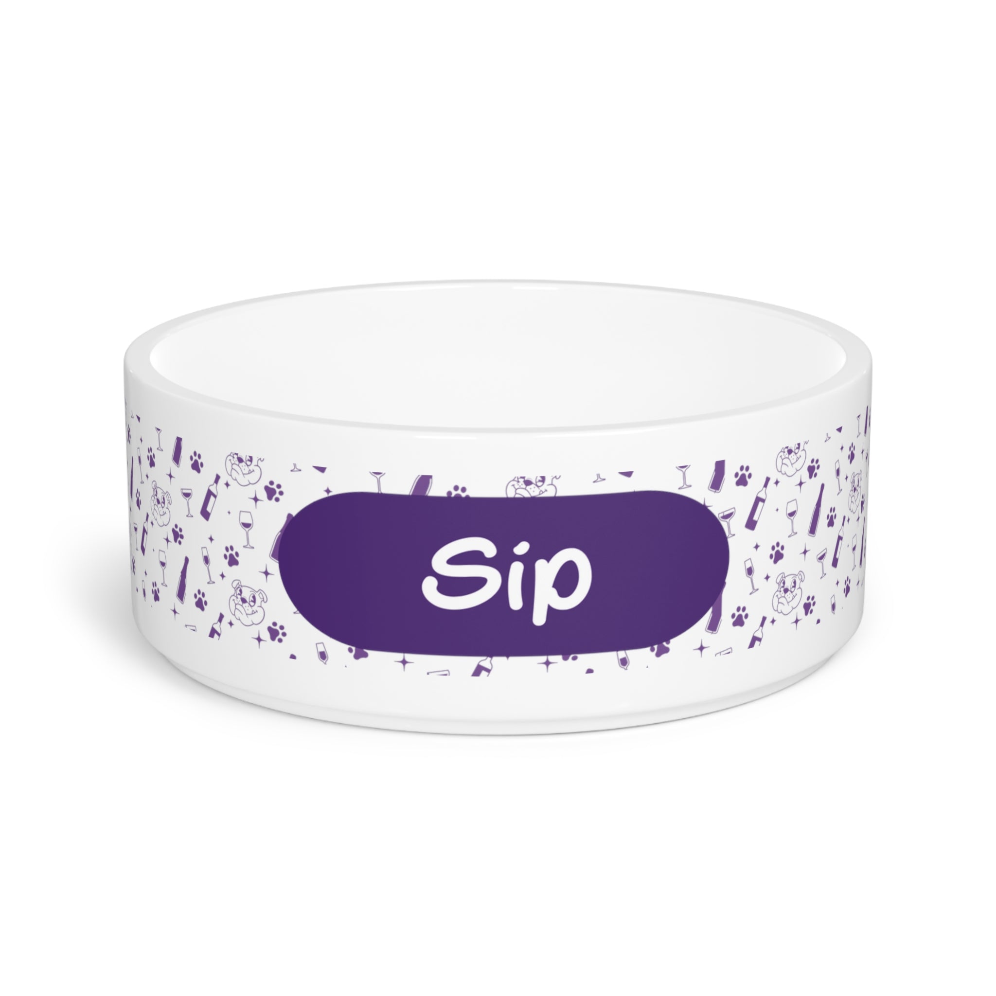 Tipsy Bully "Sip" Dog Water Bowl (Purple)