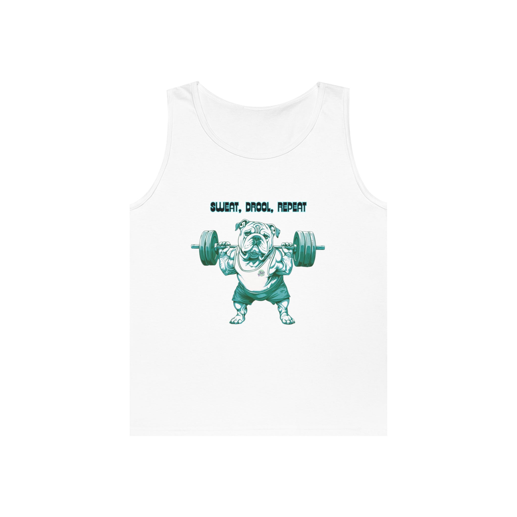 Tipsy Bully "Sweat, Drool, Repeat"  Unisex Tank Top (English/Green)