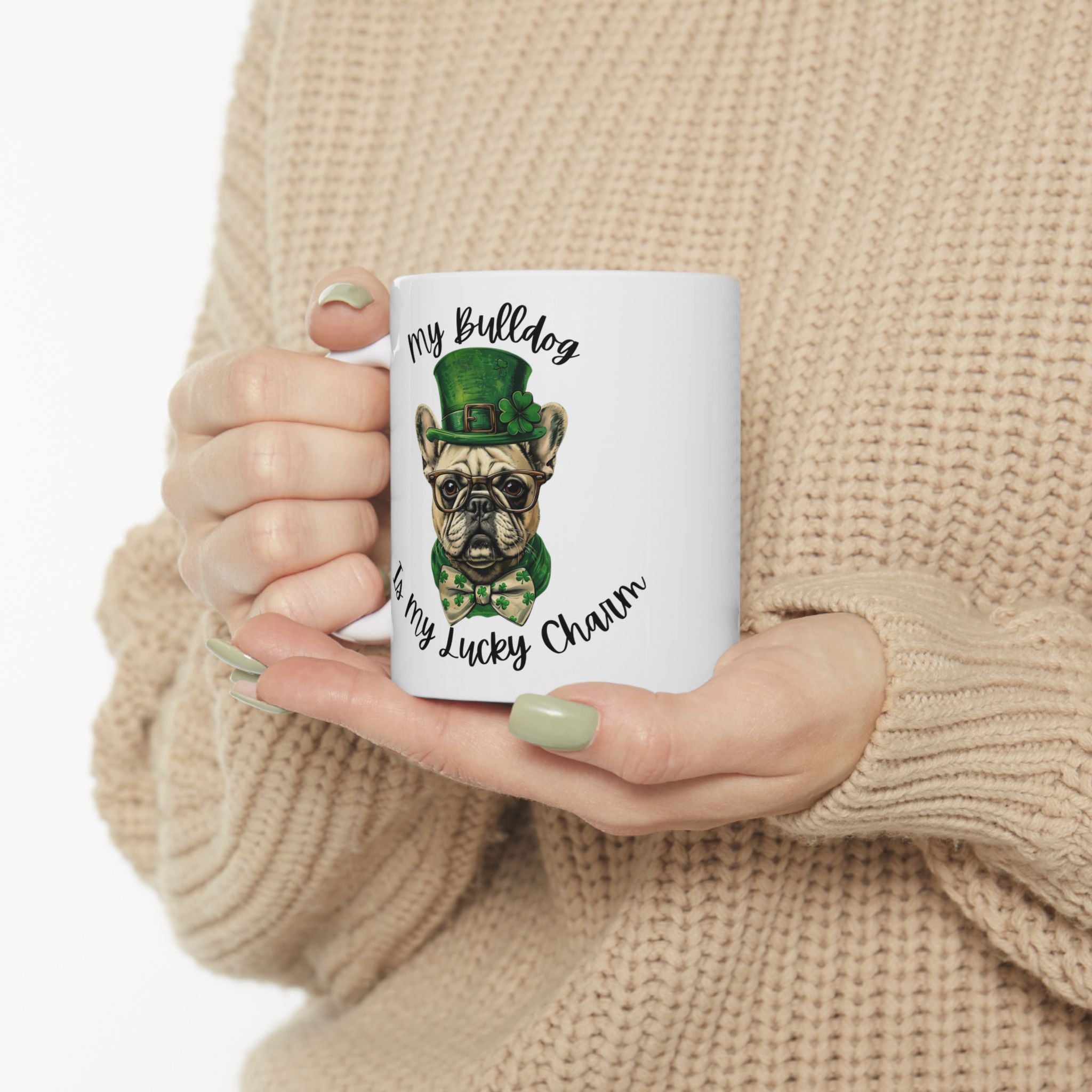 Bulldog St. Patrick's Day Coffee Mug (French)