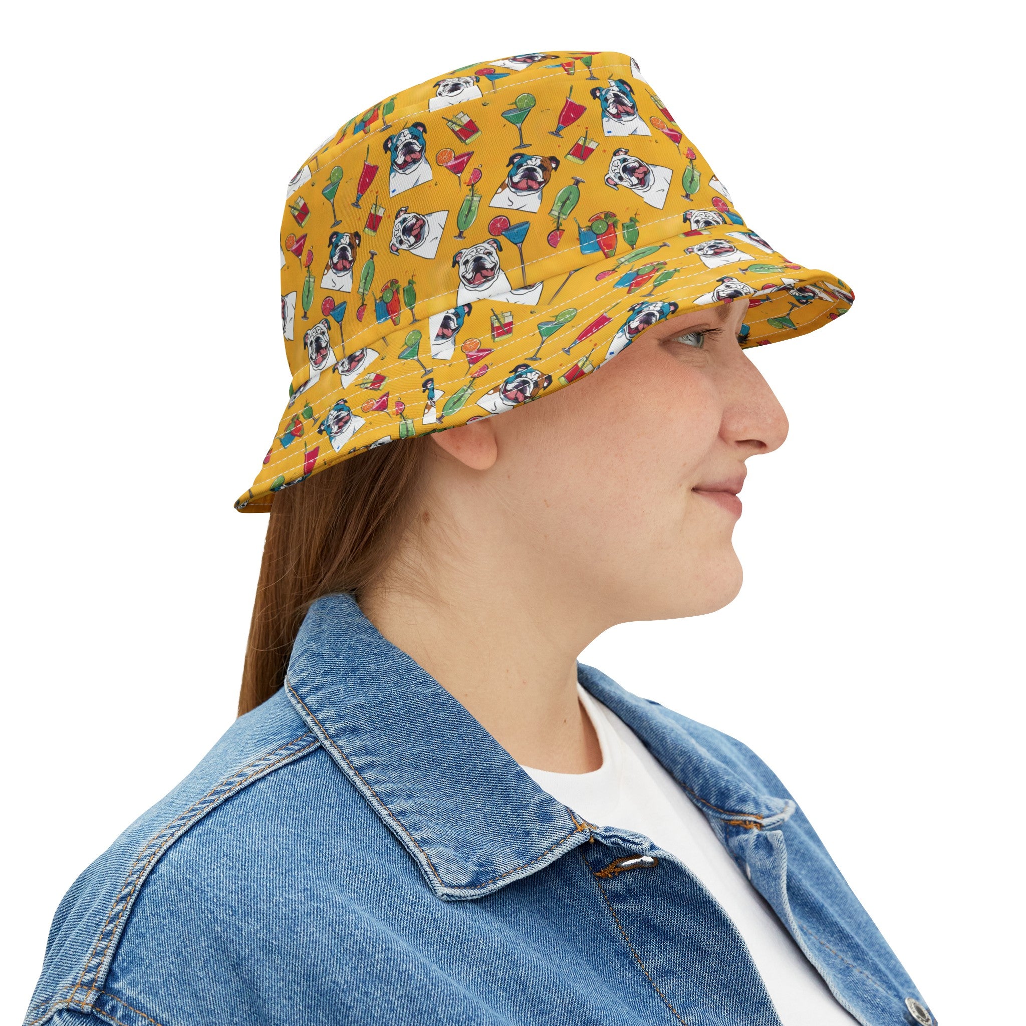 Tipsy Bully Unisex All-Over-Print Bucket Hat (English/Yellow)