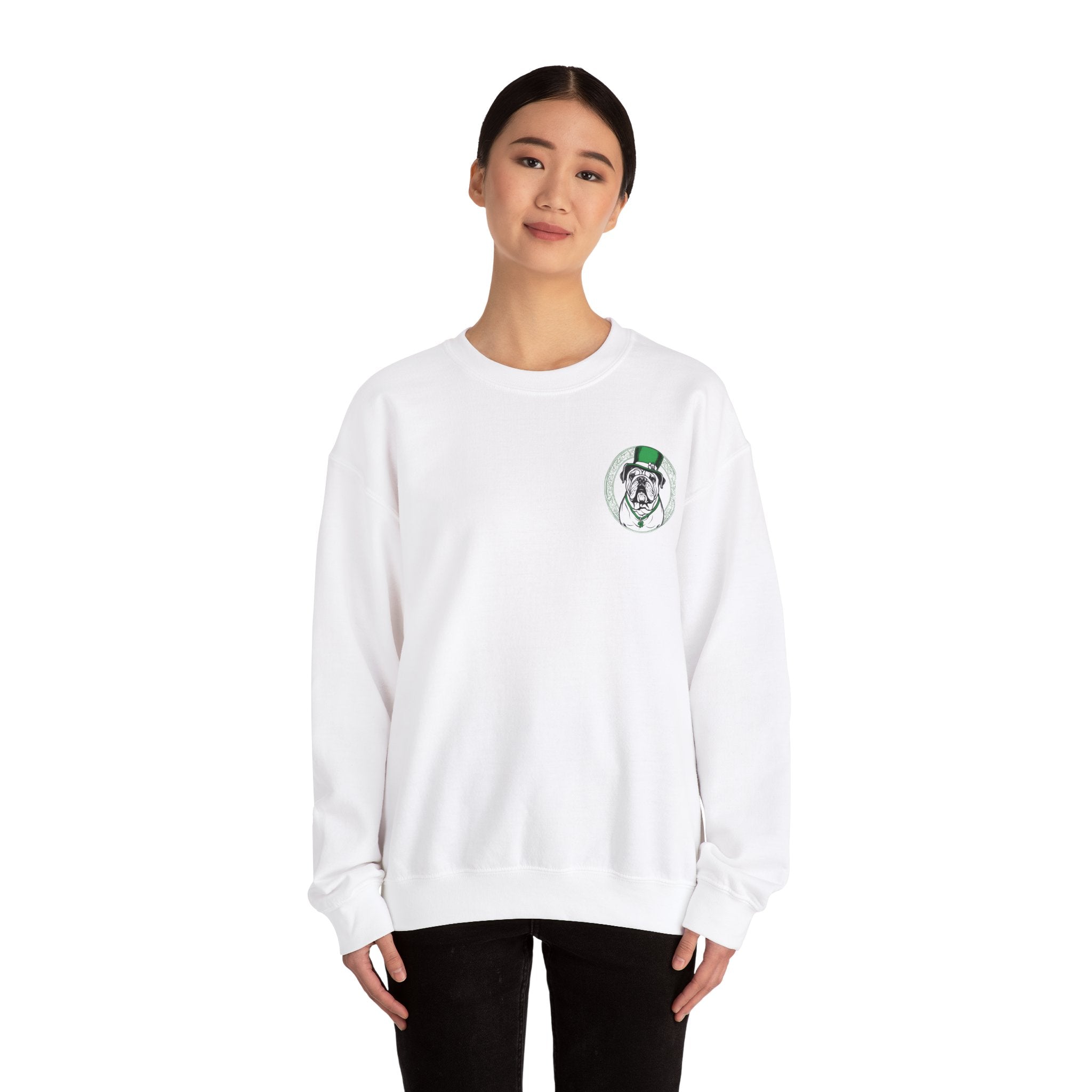 Bulldog St. Patrick's Day Sweatshirt (Kiss Me/English)