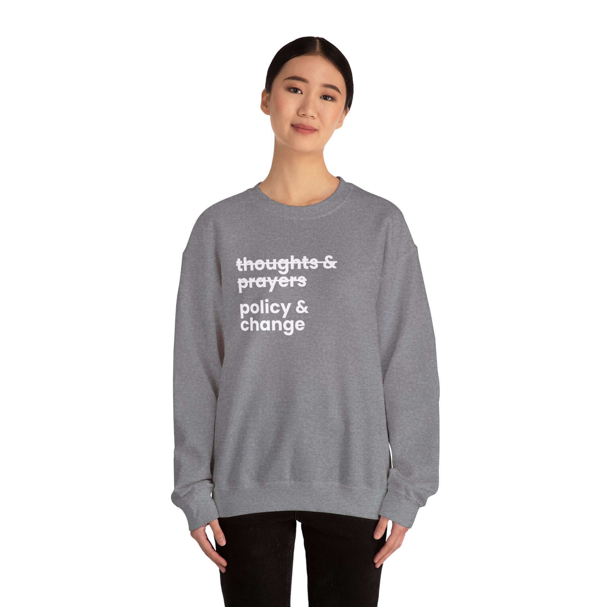 Policy & Change" Unisex Crew Neck Sweatshirt