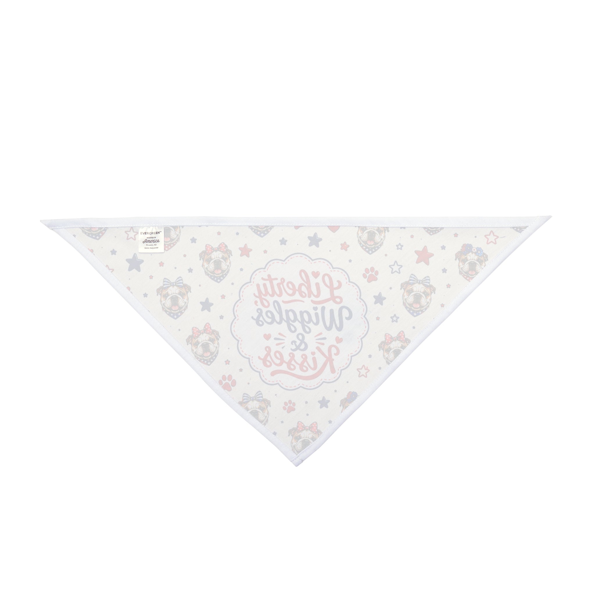 Liberty, Wiggles & Kisses 4th of July Dog Bandana (English)