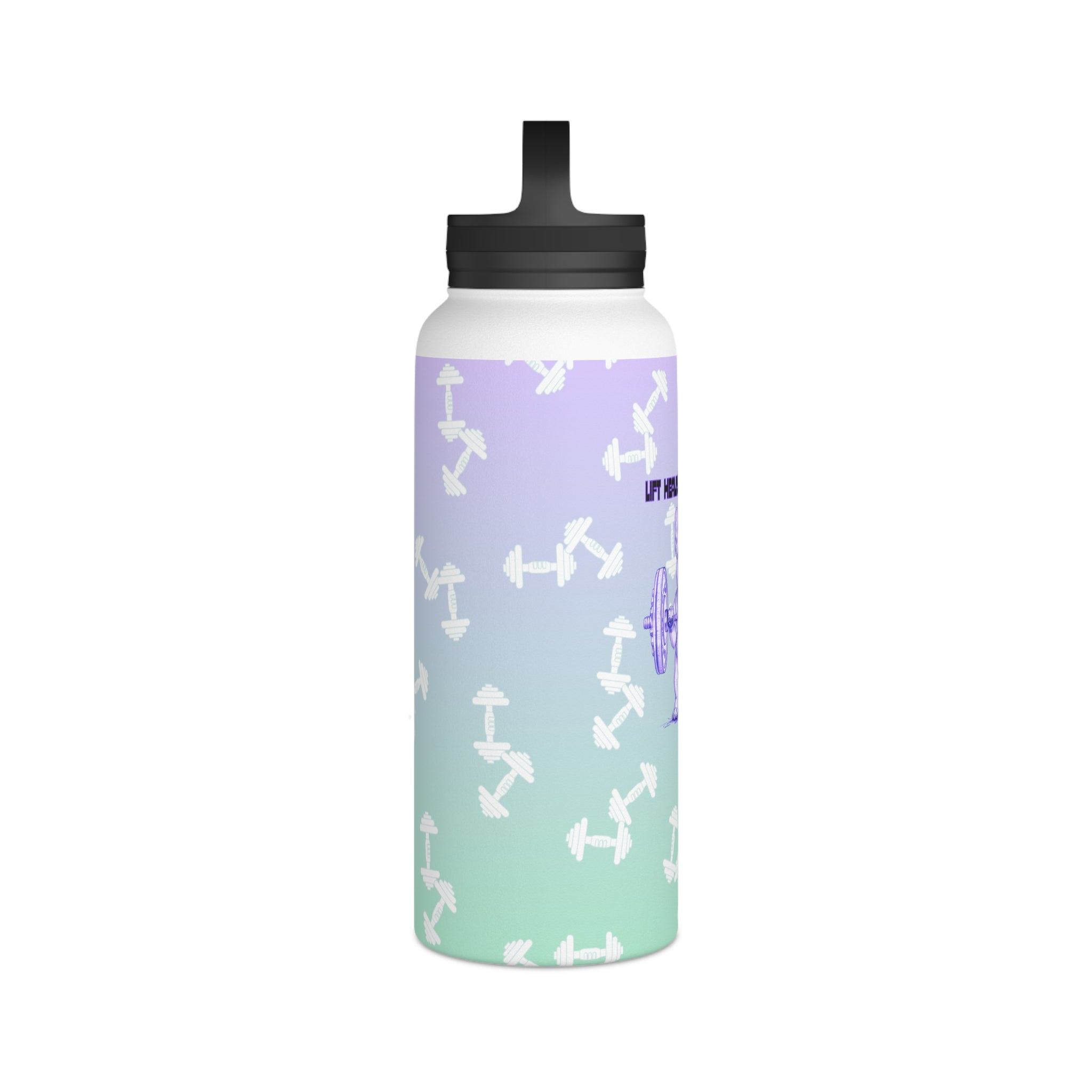 Tipsy Bully Ripped Bulldog Stainless Steel Water Bottle, Handle Lid (French/Purple)