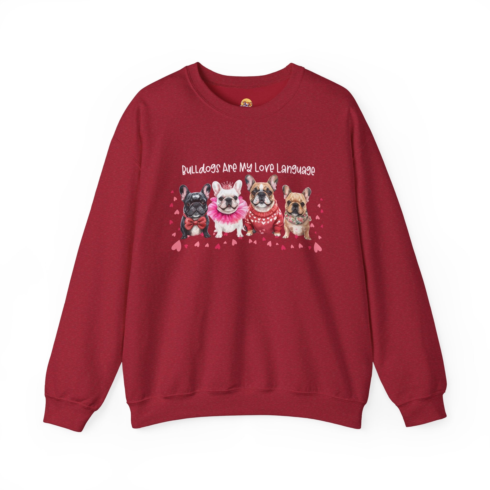 Bulldog Valentine’s Day Crew Neck Sweatshirt (French)