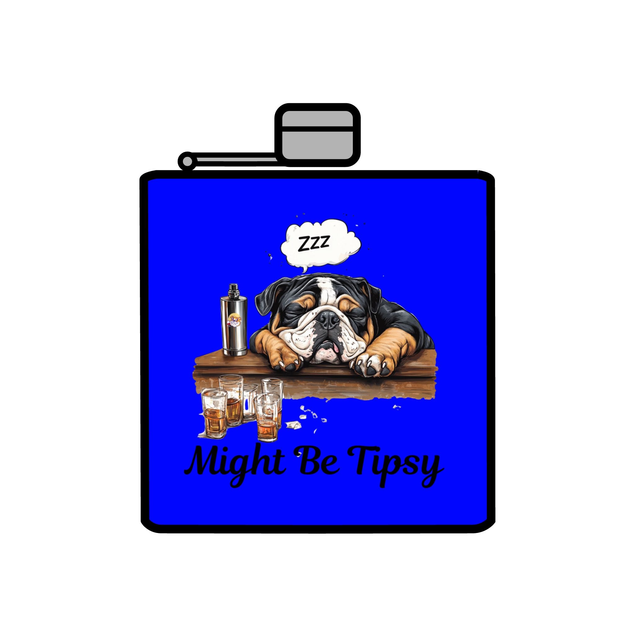 Tipsy Bully Stainless Steel Flask – Bulldog Edition (English/Might Be Tipsy)