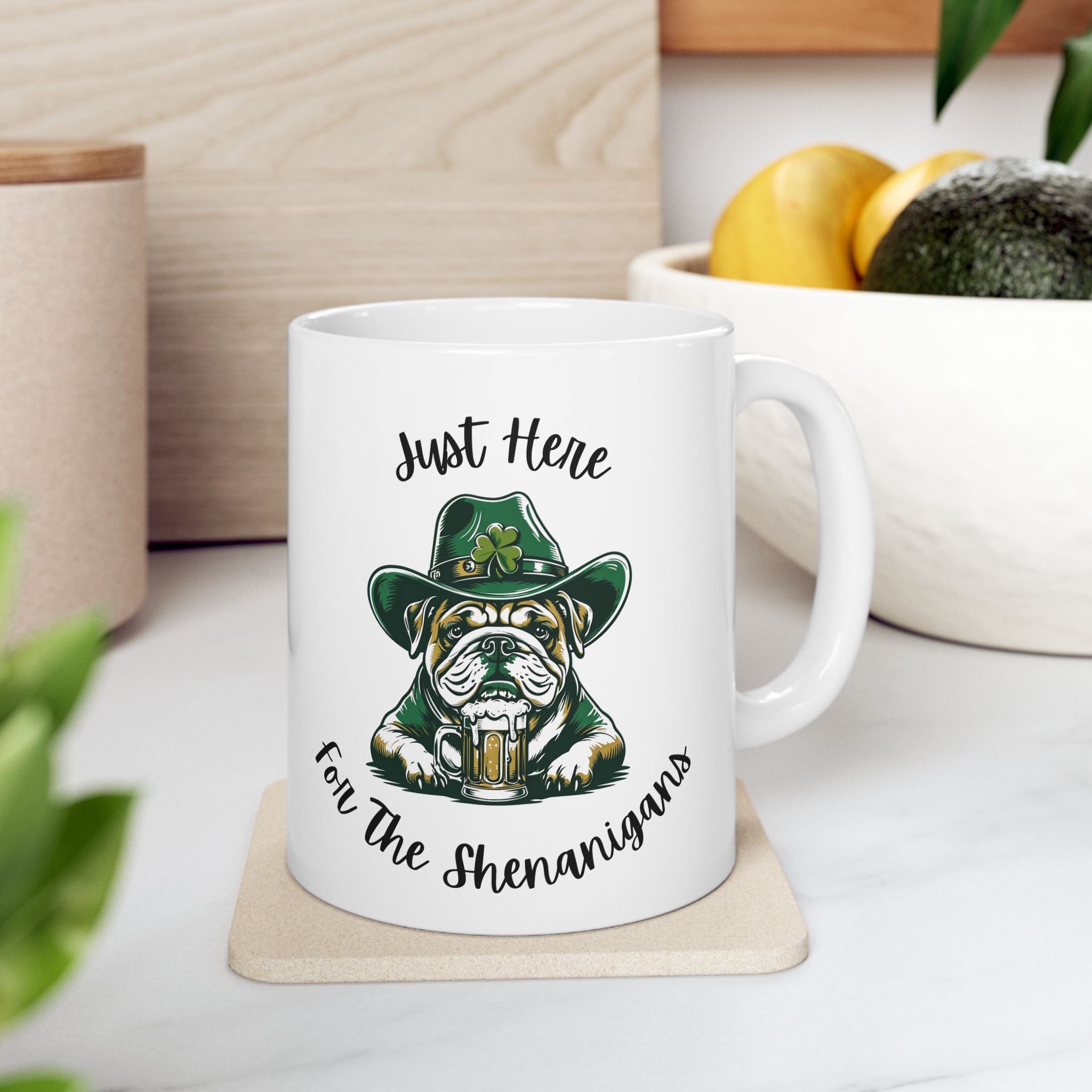 Bulldog St. Patrick's Day Coffee Mug (English)