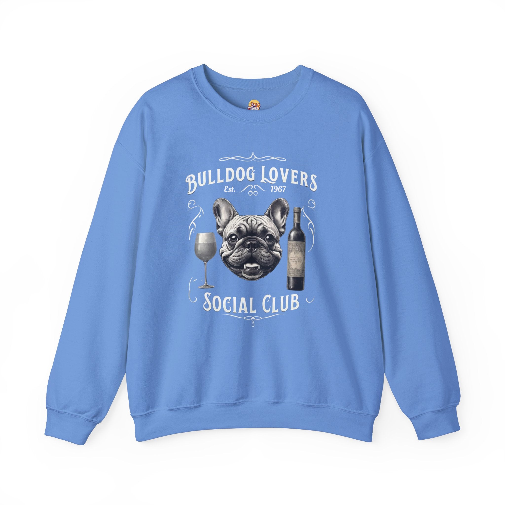 Bulldog Lovers Social Club Unisex Heavy Blend™ Crewneck Sweatshirt (French/Wine)