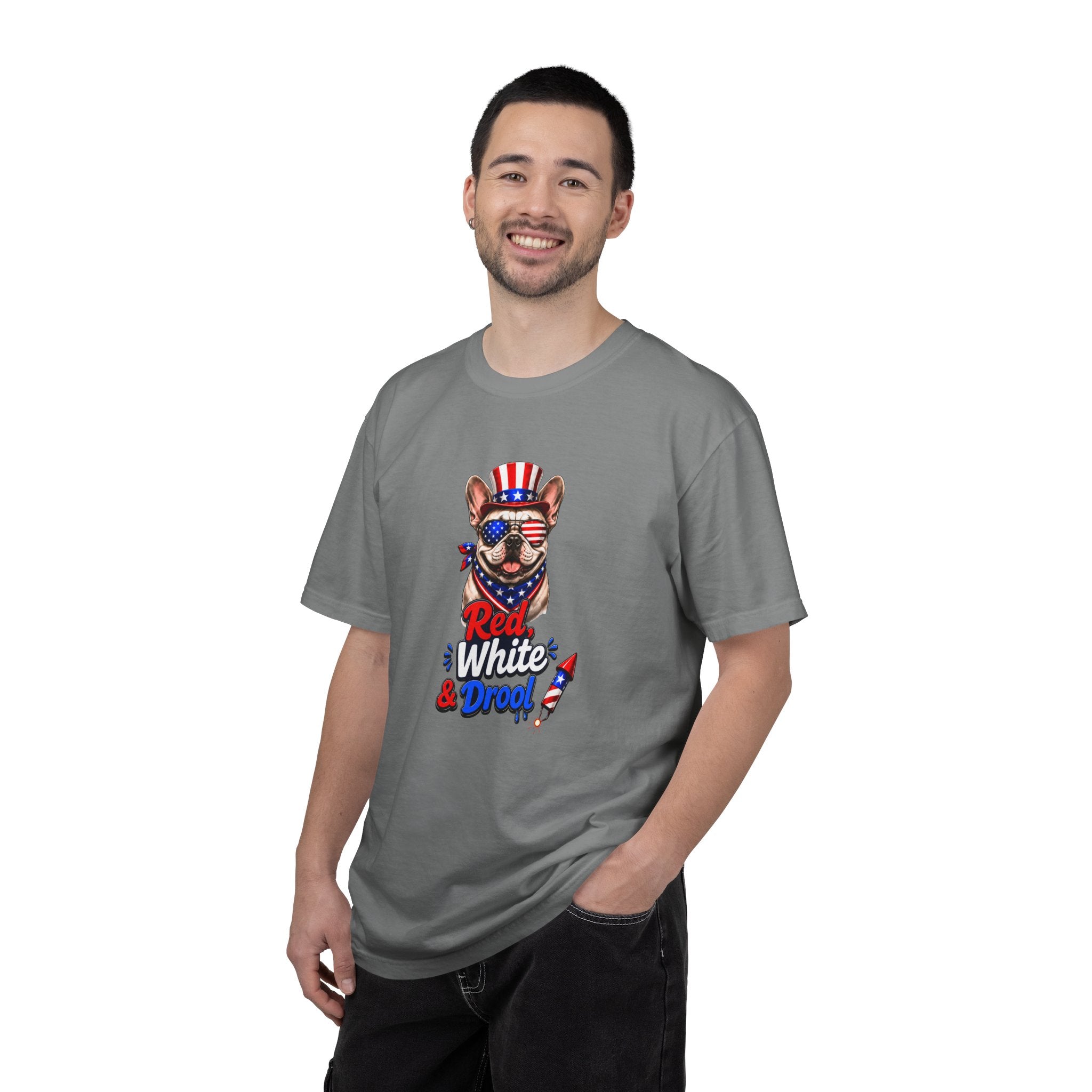 Party Like Its 1776 Bulldog T-Shirt | Patriotic Garment-Dyed Tee (French)