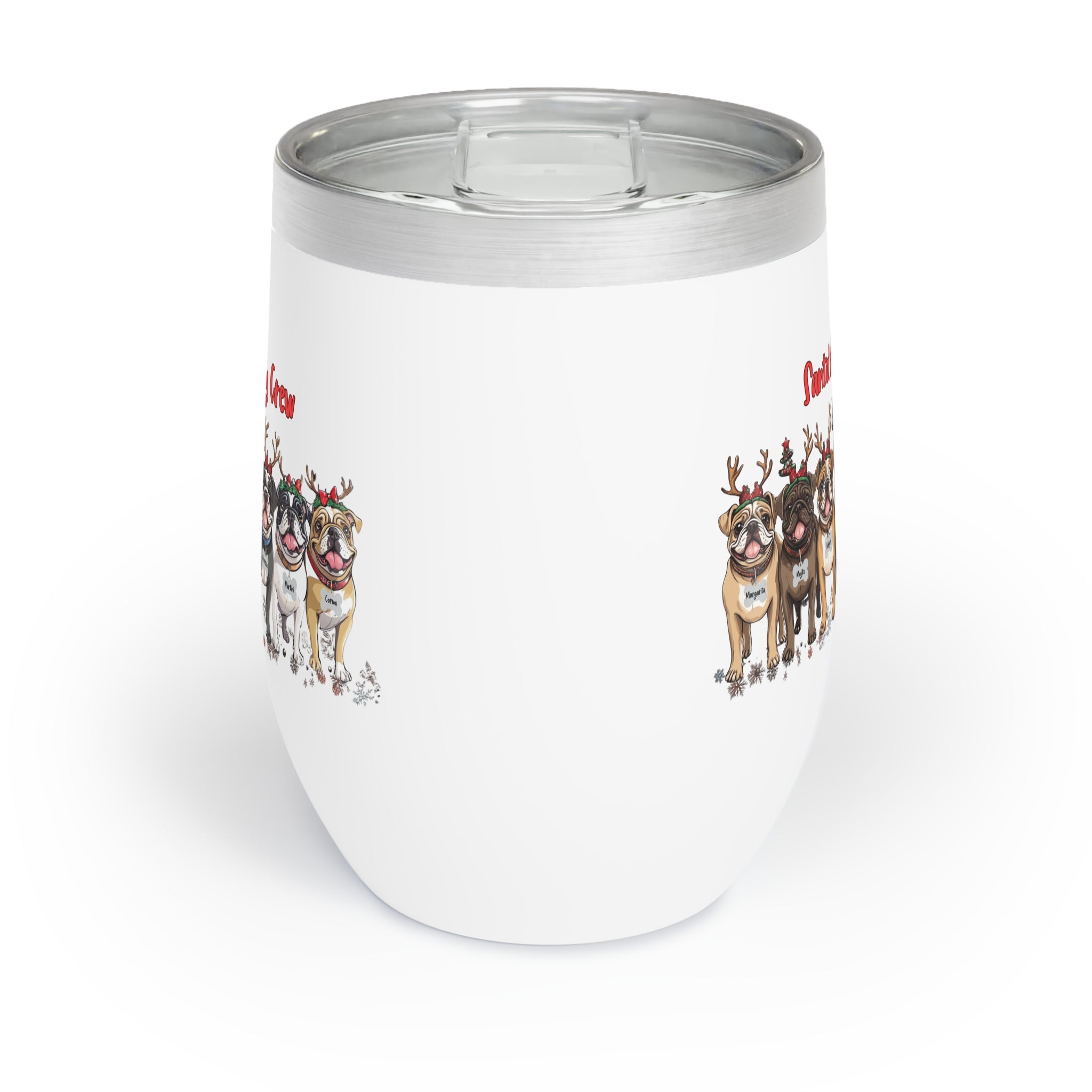 “Santa’s Tipsy Crew” Insulated Wine Tumbler (English)