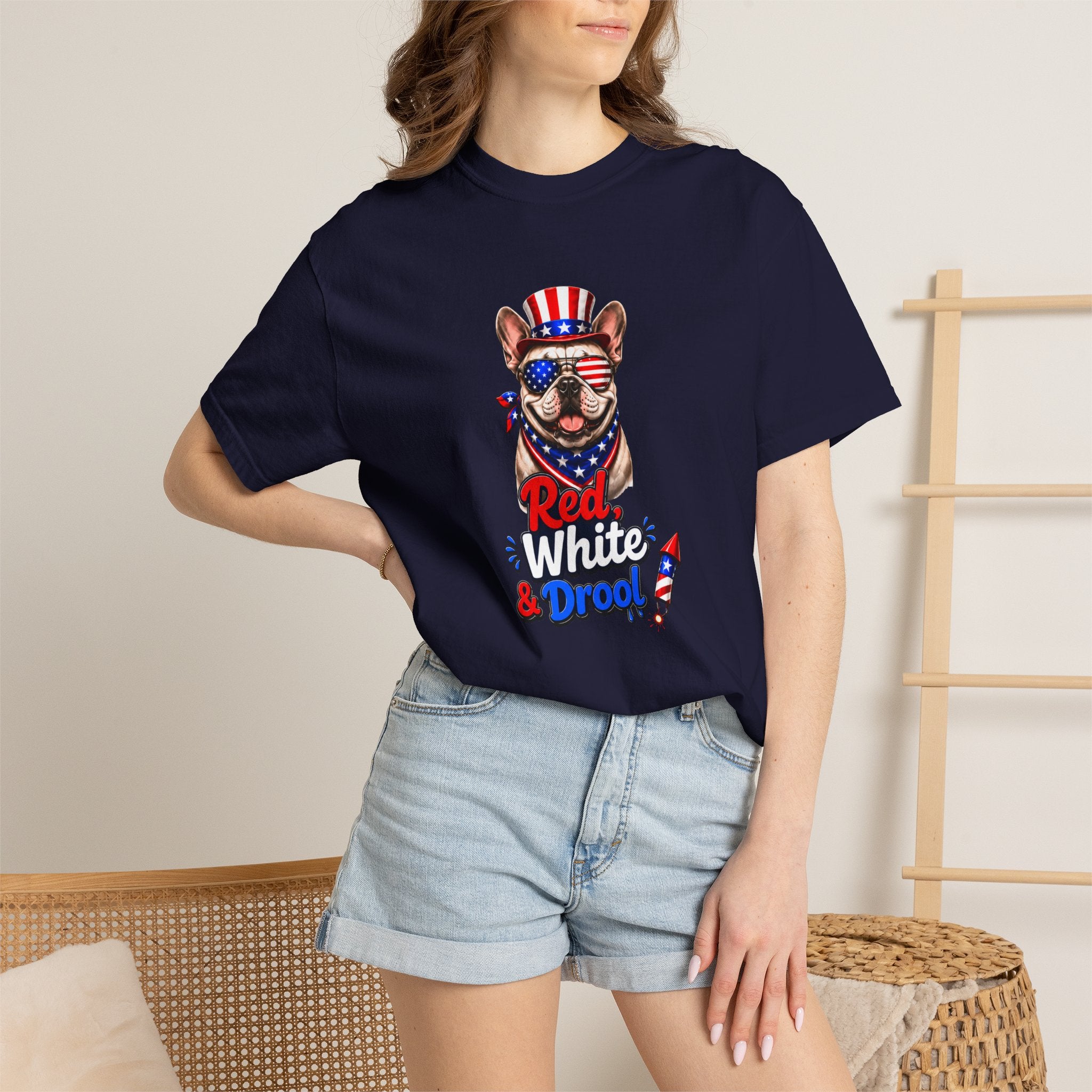 Party Like Its 1776 Bulldog T-Shirt | Patriotic Garment-Dyed Tee (French)