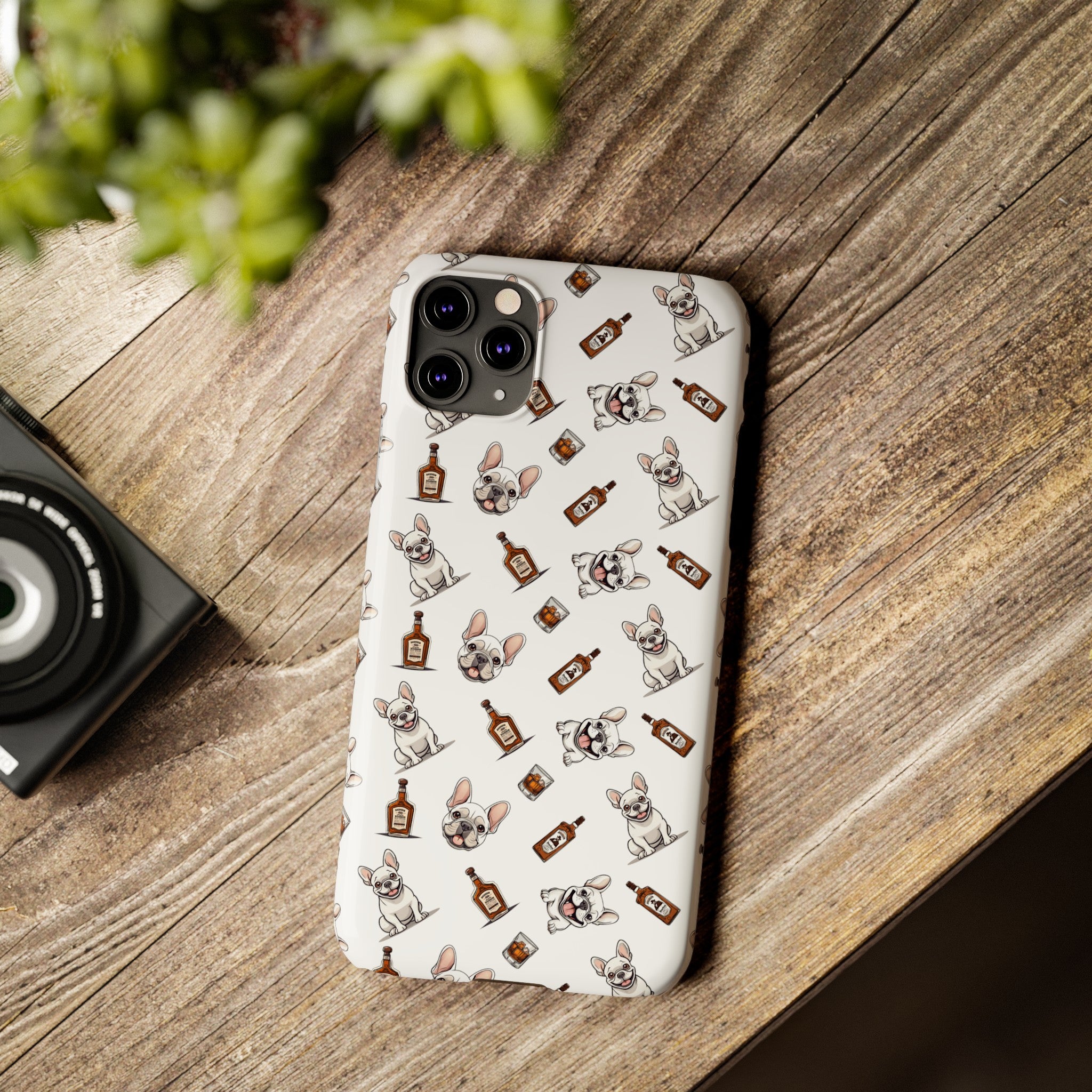 Bulldog iPhone Cases (White French/Bourbon)