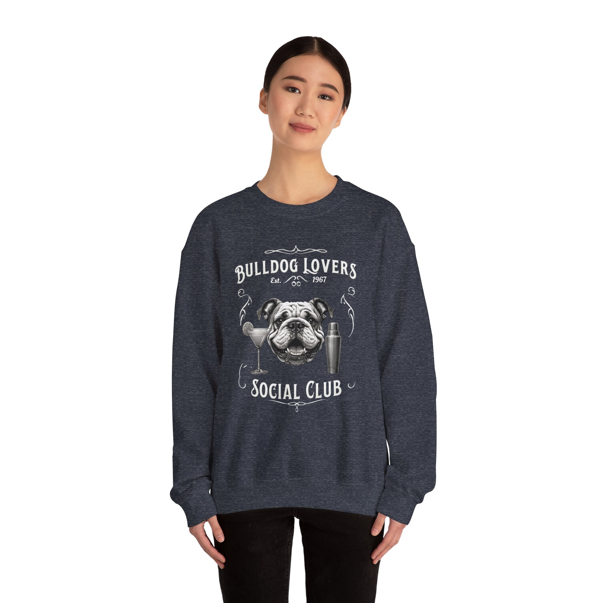 Bulldog Lovers Social Club Unisex Heavy Blend™ Crewneck Sweatshirt (English/Cocktail)