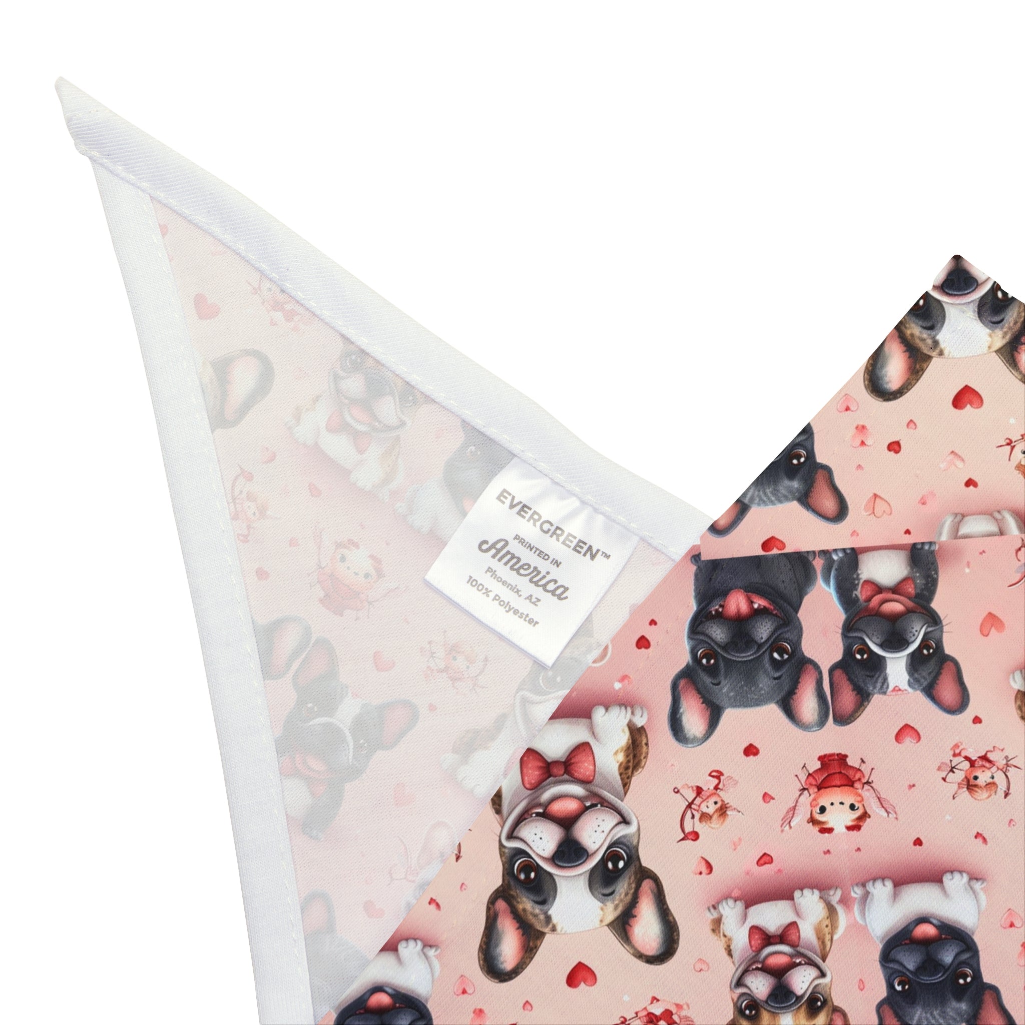 Valentine's Day Bulldog Dog Bandana: For the Love of Bulldogs (French)