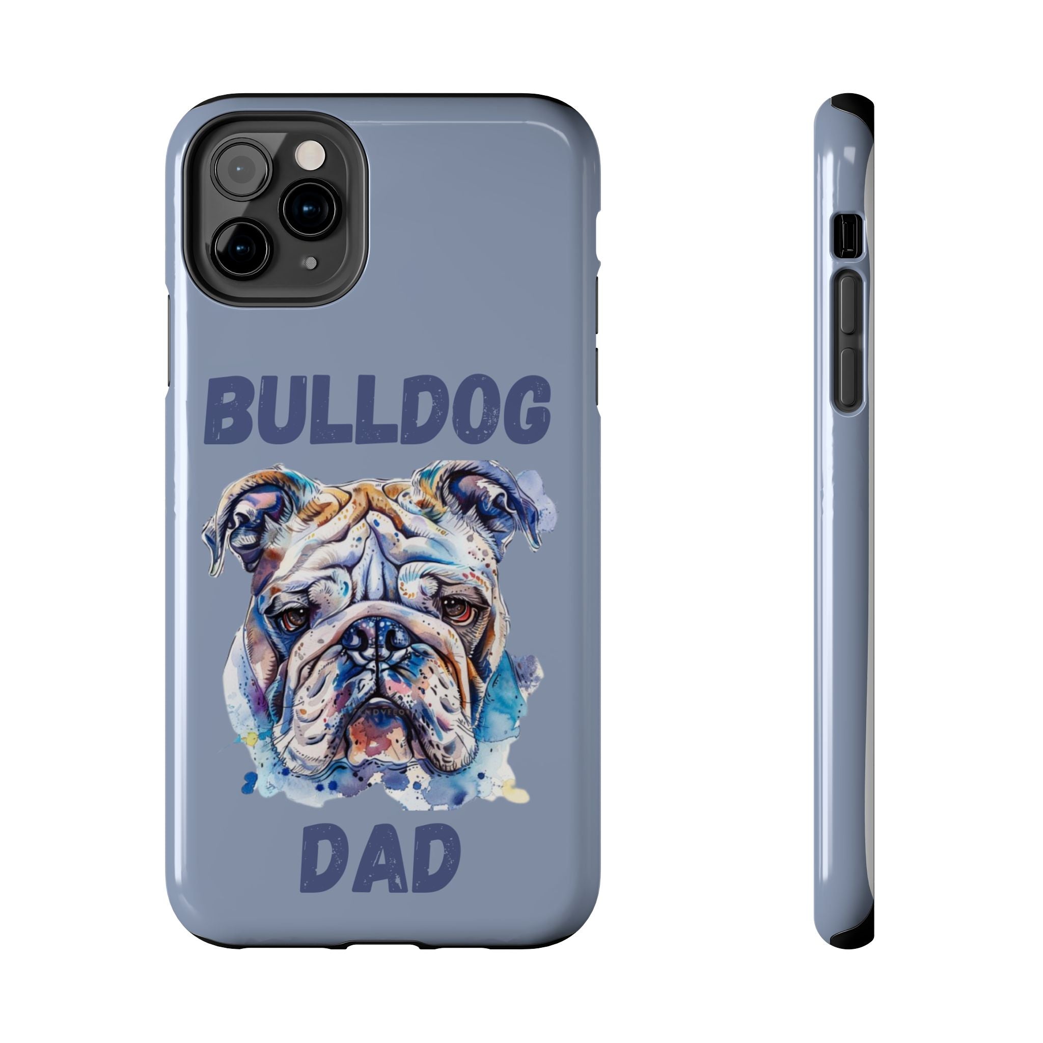 Bulldog Dad iPhone Cases (English/Watercolor) New