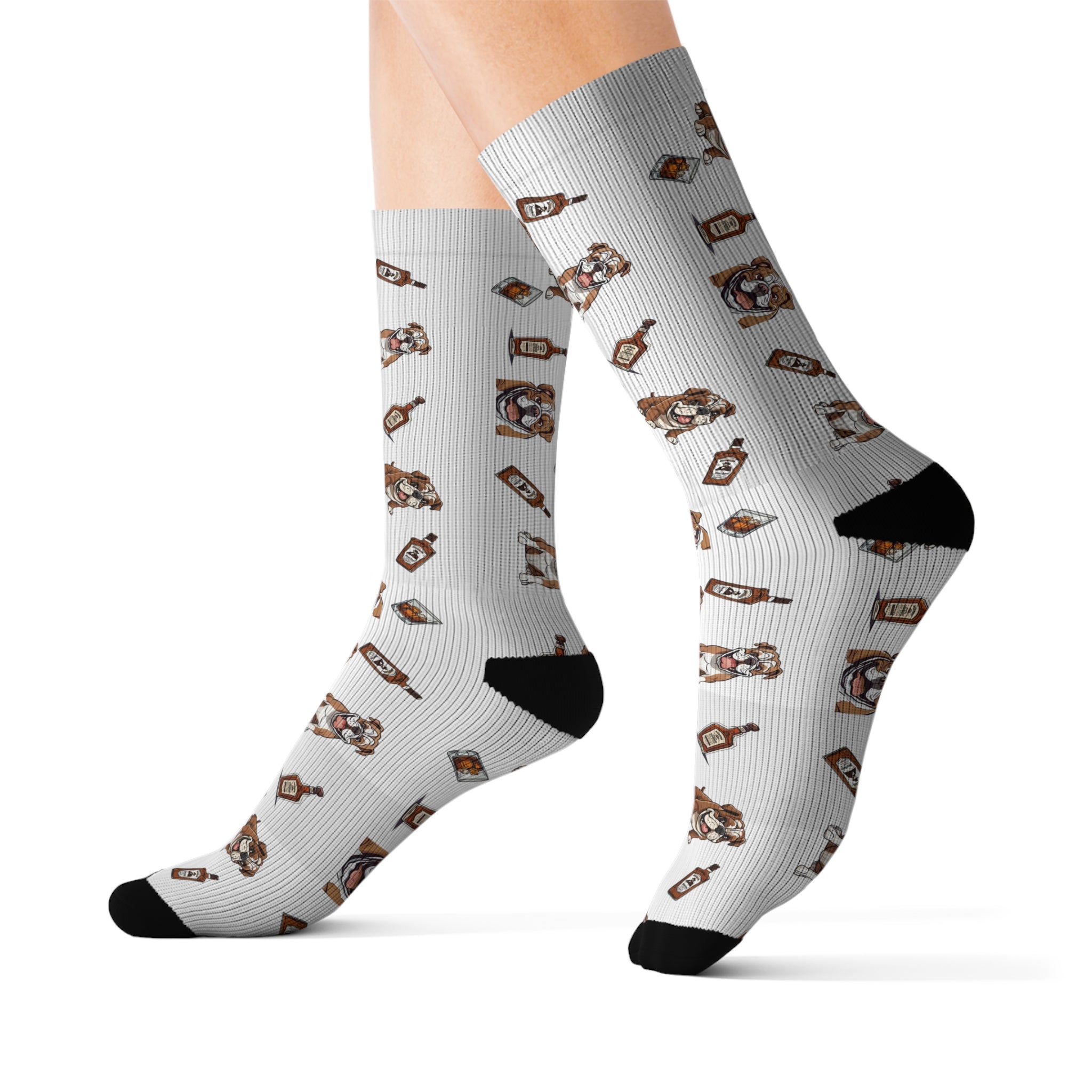 Tipsy Bully Bourbon & Bulldog Socks (English/Brown)