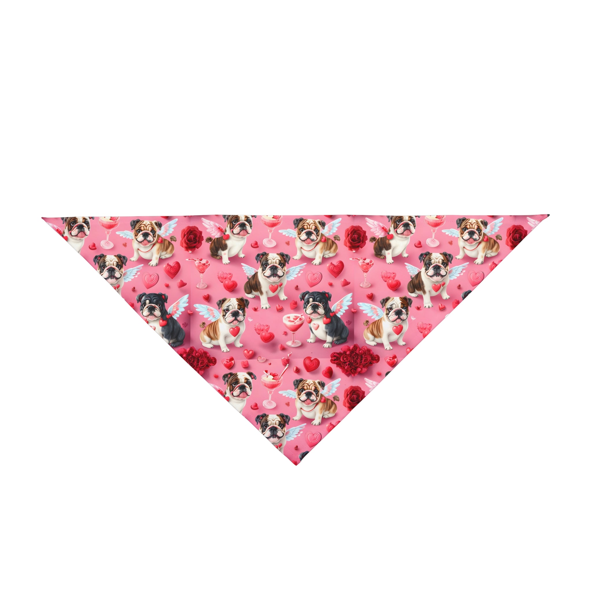 Bulldog Valentine’s Day Dog Bandana (English)