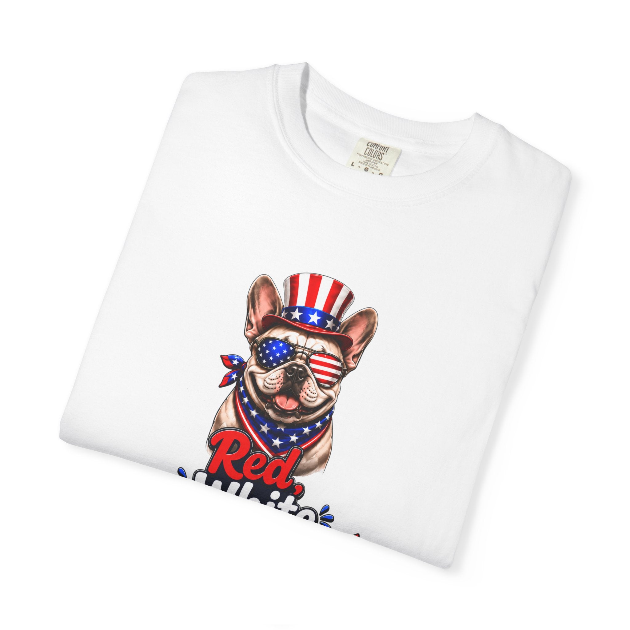 Party Like Its 1776 Bulldog T-Shirt | Patriotic Garment-Dyed Tee (French)