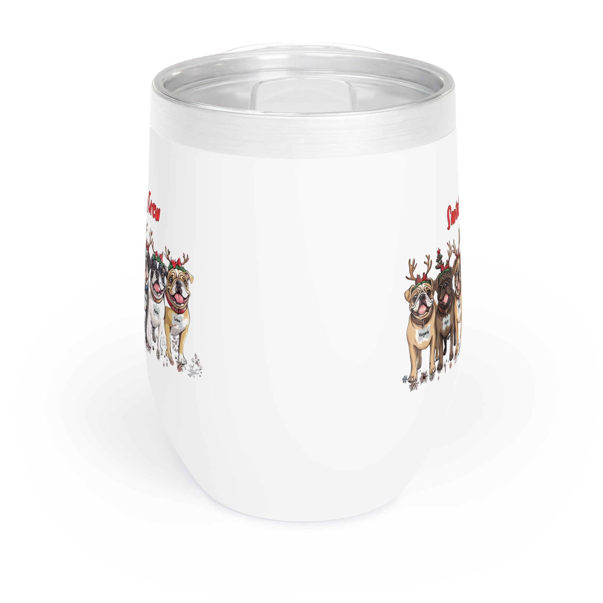 “Santa’s Tipsy Crew” Insulated Wine Tumbler (English)