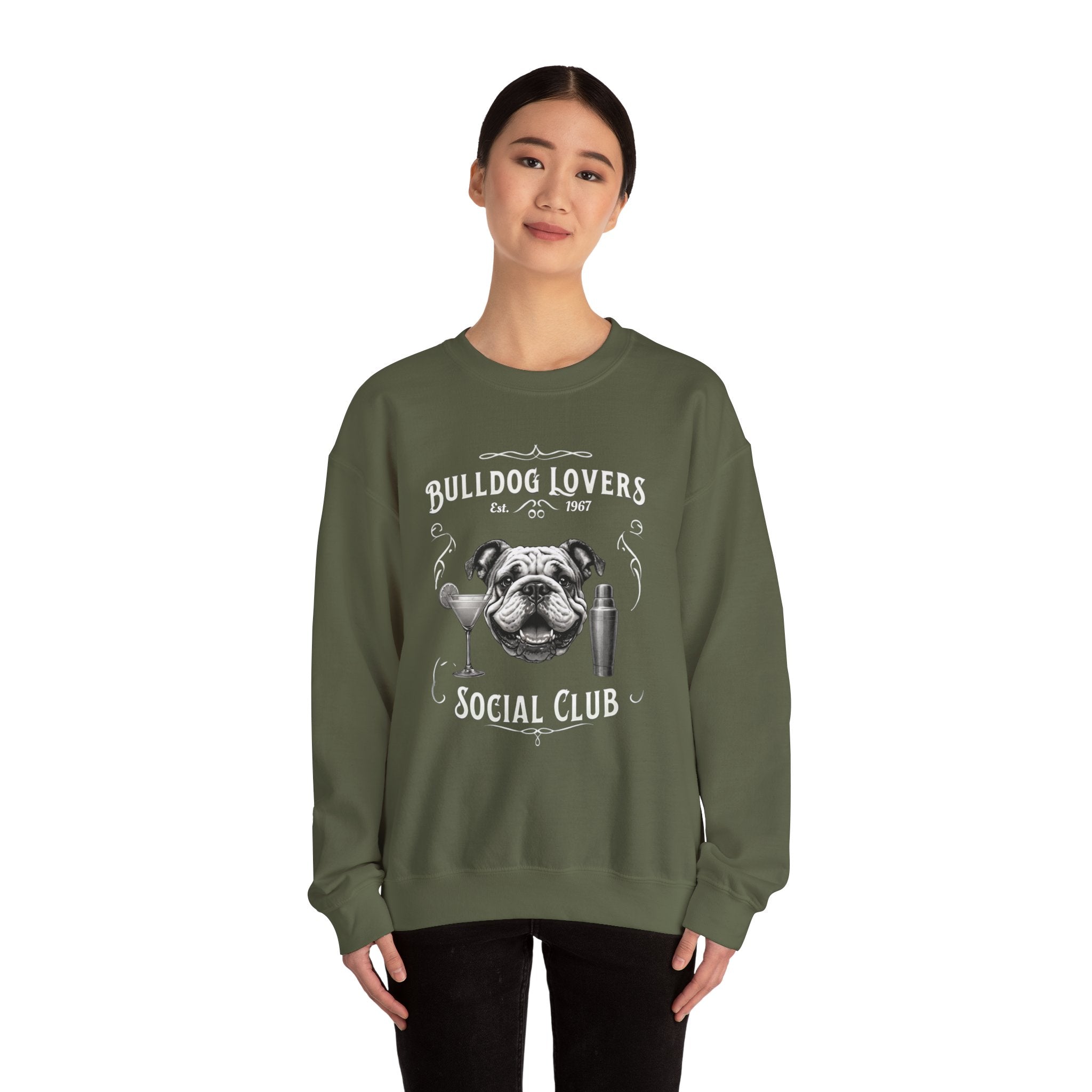 Bulldog Lovers Social Club Unisex Heavy Blend™ Crewneck Sweatshirt (English/Cocktail)