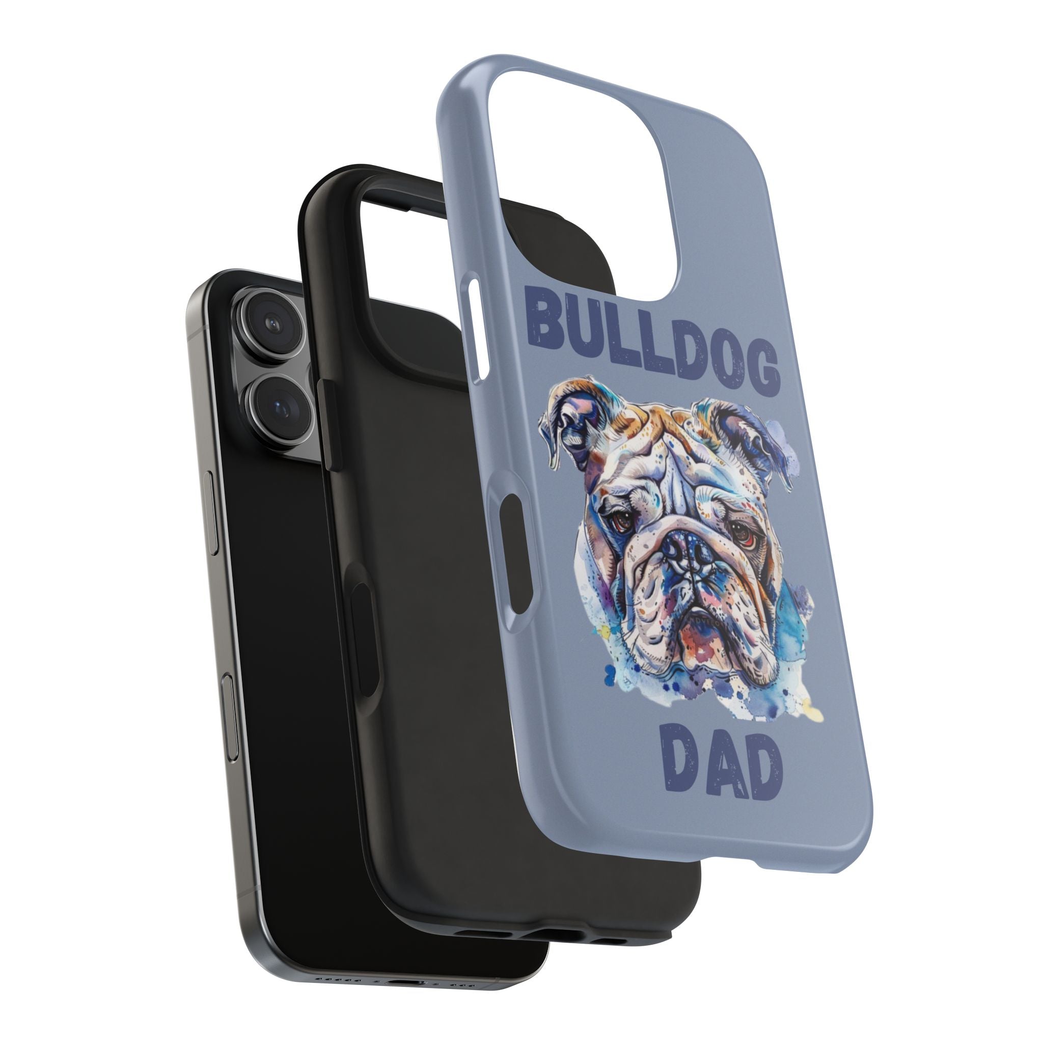 Bulldog Dad iPhone Cases (English/Watercolor) New