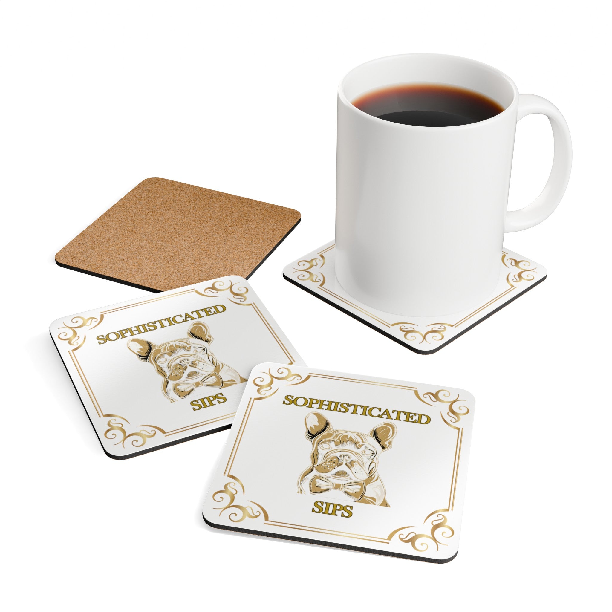 "Sophisticated Sips" Tipsy Bully Coaster Set (French)