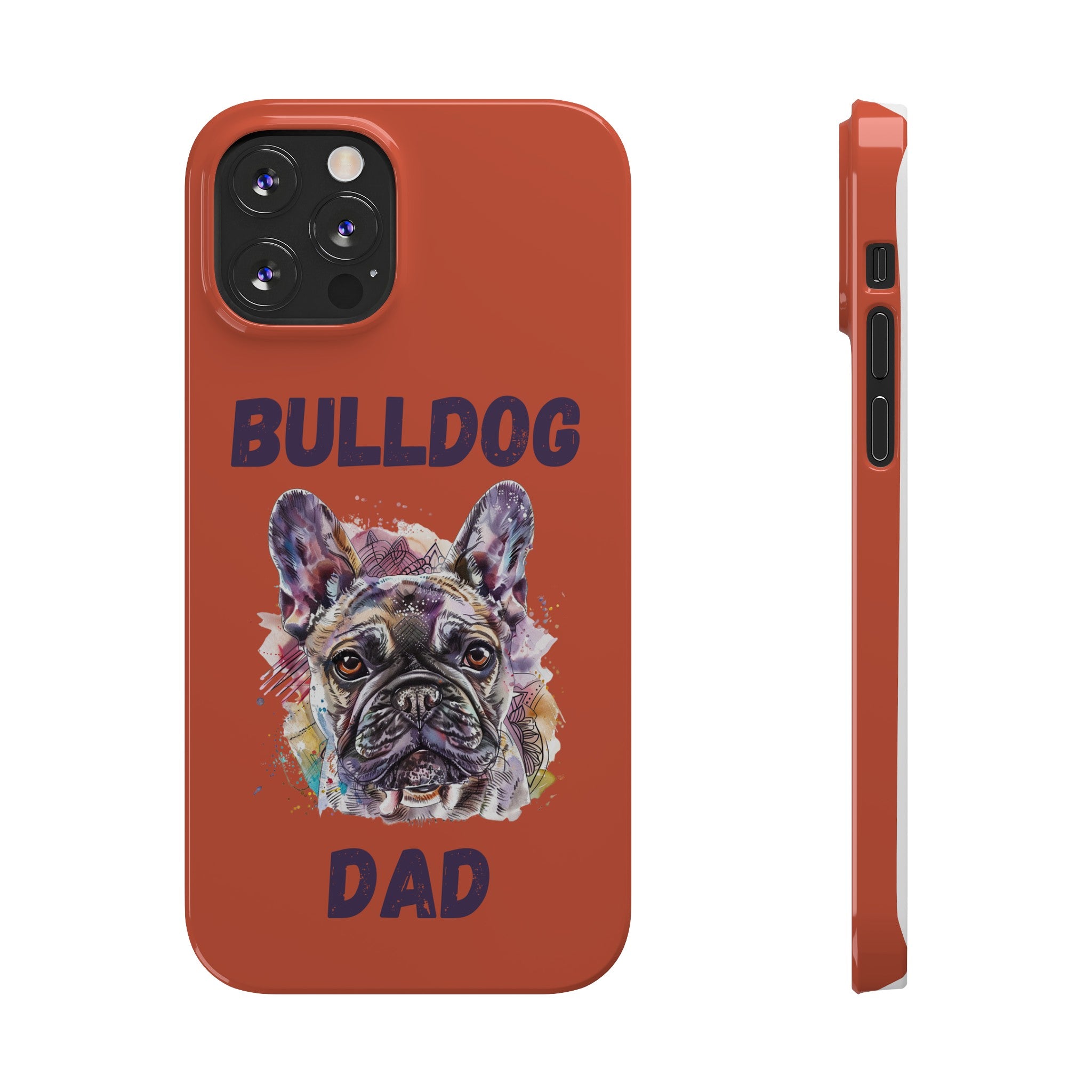 Bulldog Dad iPhone Cases (French/Orange)