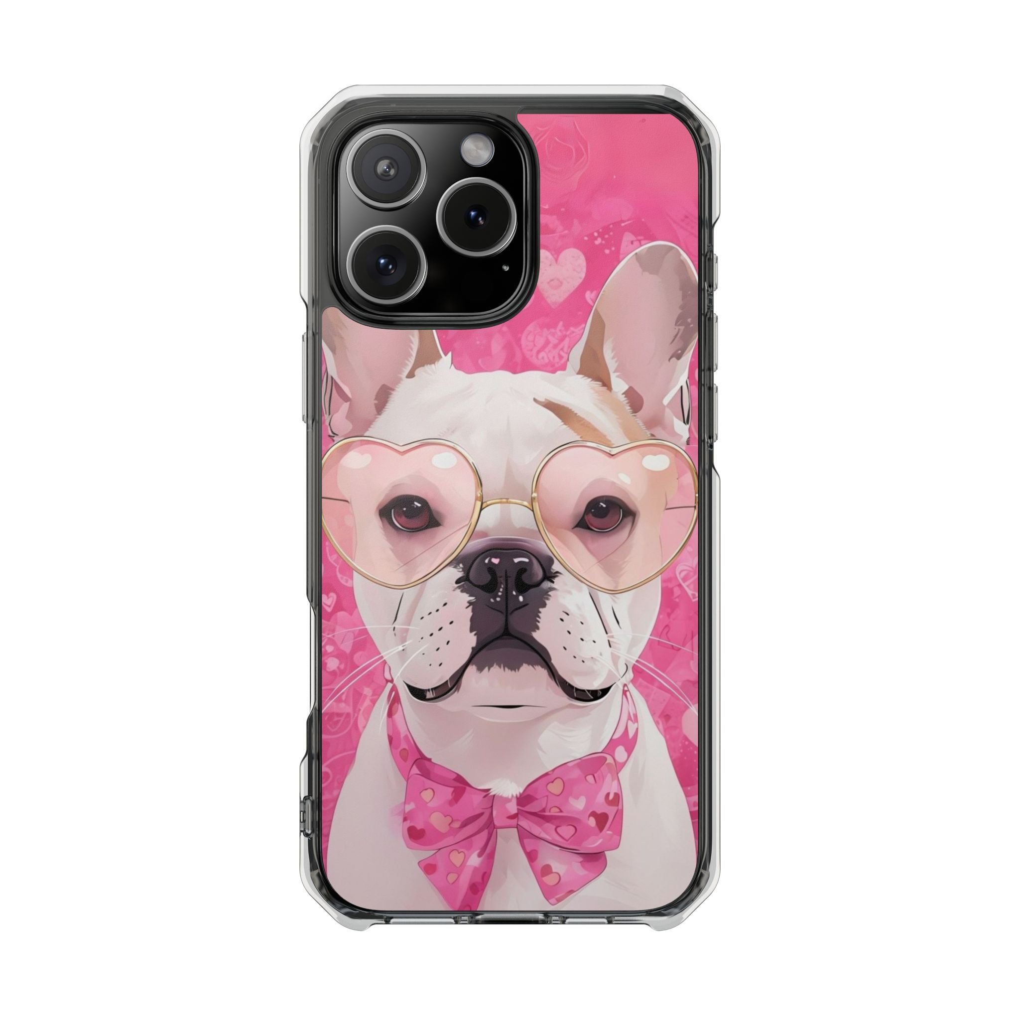 Puppy Love Protection Valentine's Day Phone Case (White/French)