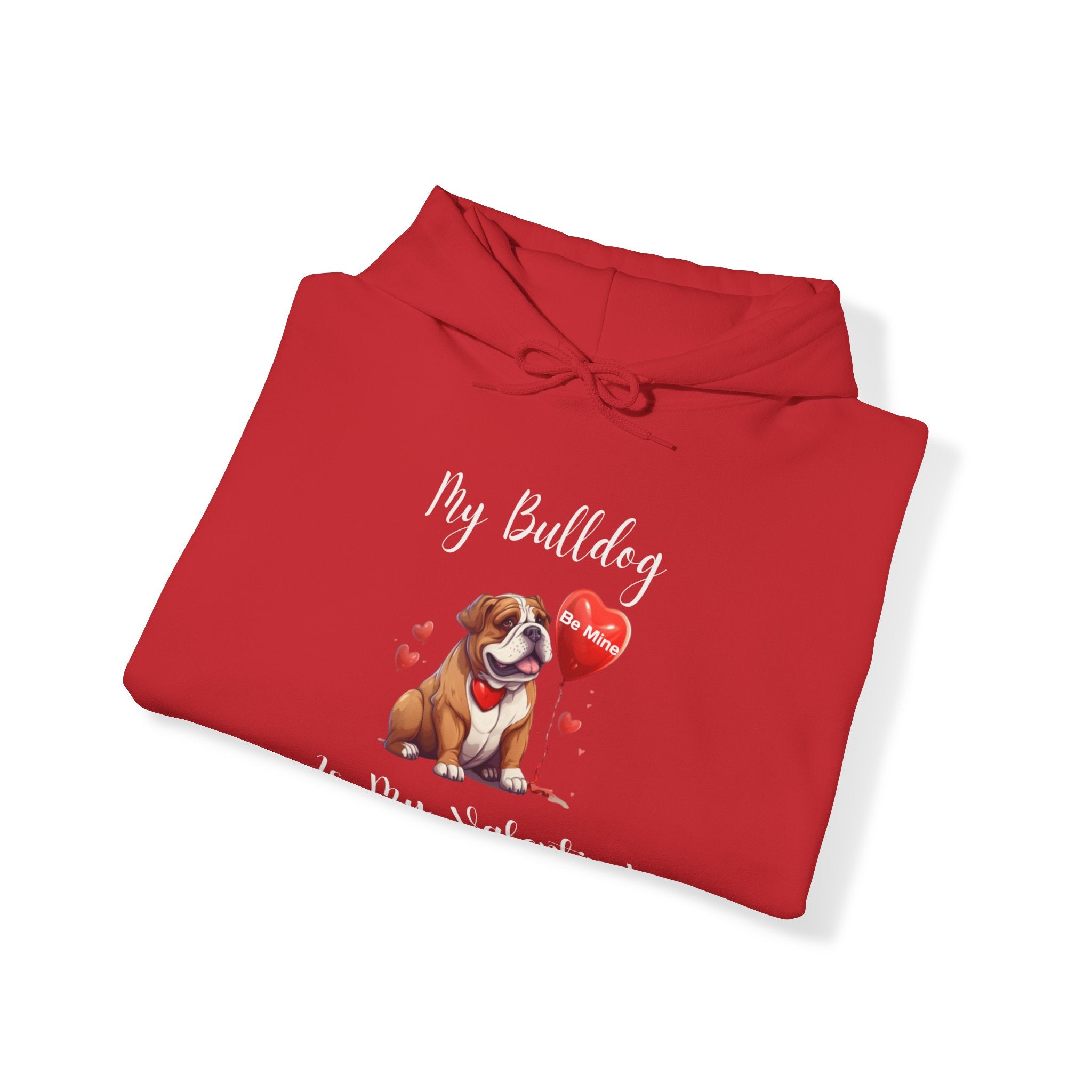 My Bulldog Is My Valentine" - Customizable Bulldog Valentine's Day Hoodie from Tipsy Bully (English/Brown)