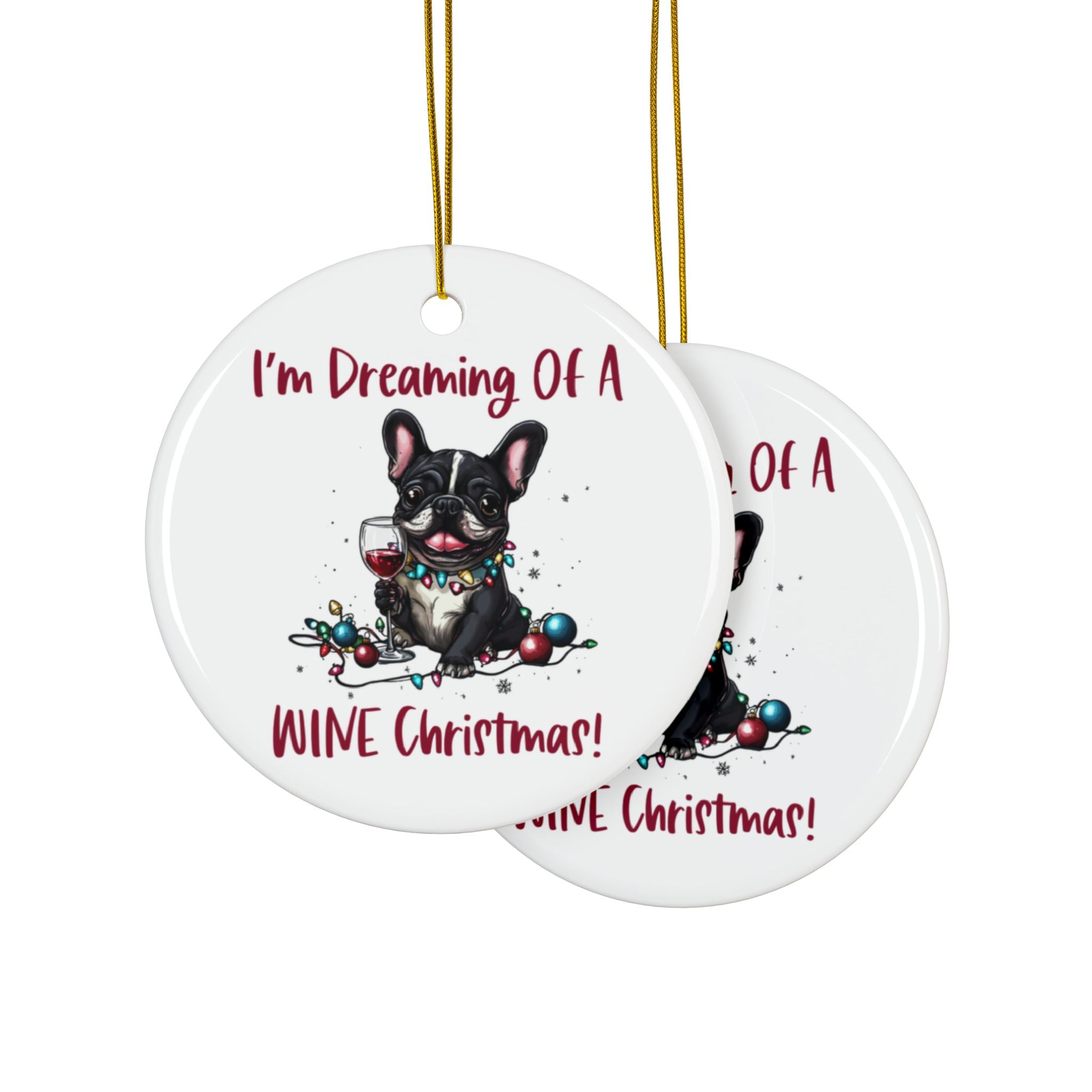 Dreaming of a Wine Xmas Ornament (1pc, 3pcs, 5pcs, 10pcs/French)