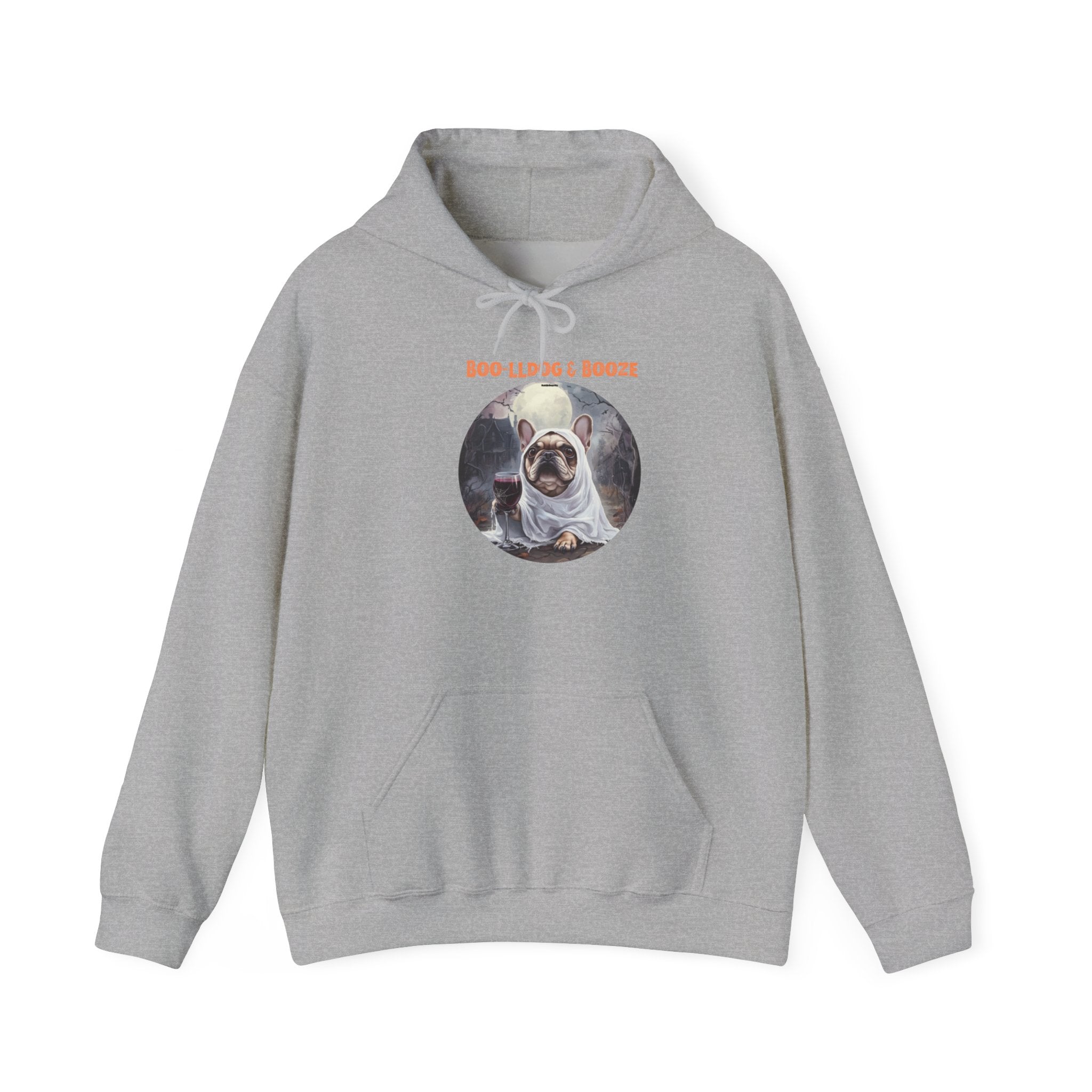 Boo-lldog & Booze Halloween Bulldog Hoodie (Tan/French)