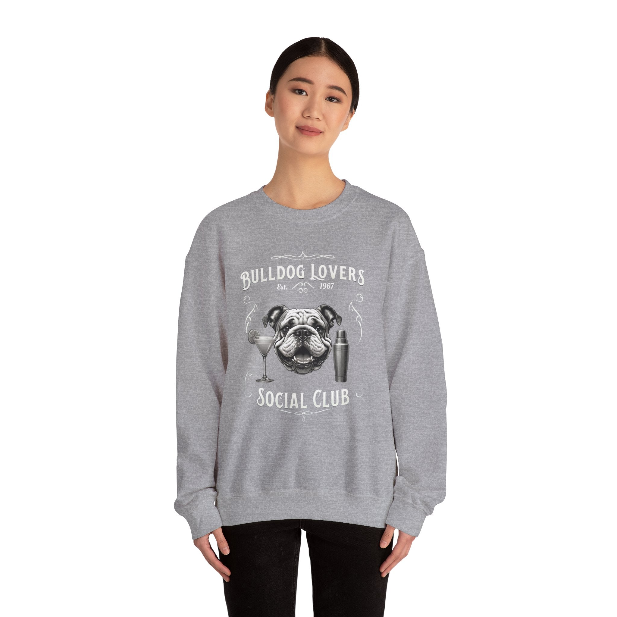 Bulldog Lovers Social Club Unisex Heavy Blend™ Crewneck Sweatshirt (English/Cocktail)