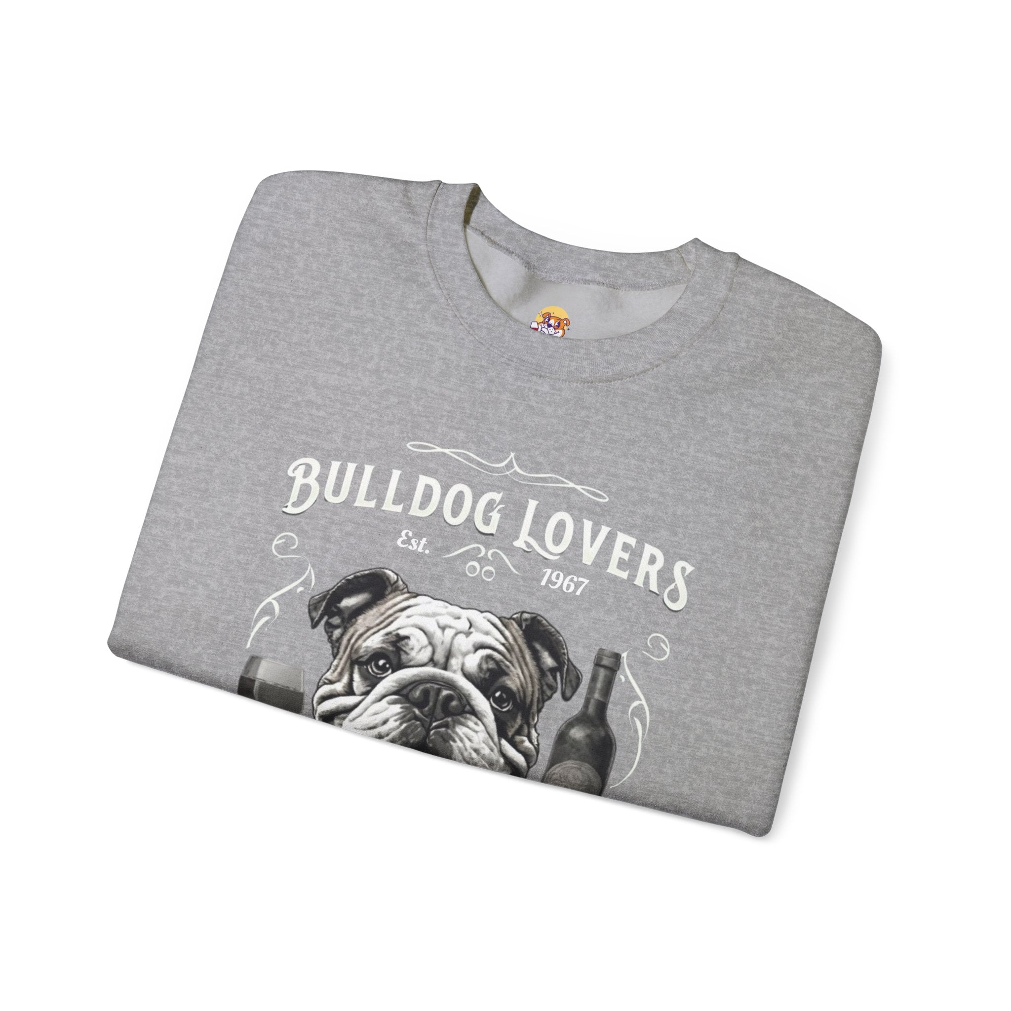 Bulldog Lovers Social Club Unisex Heavy Blend™ Crewneck Sweatshirt (English/Wine)