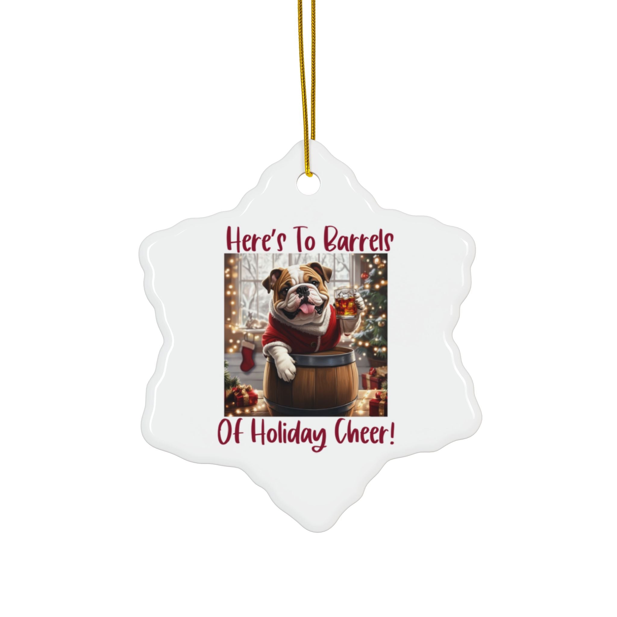 Here's to Barrels of Holiday Cheer Xmas Ornament (1pc, 3pcs, 5pcs, 10pcs/English)