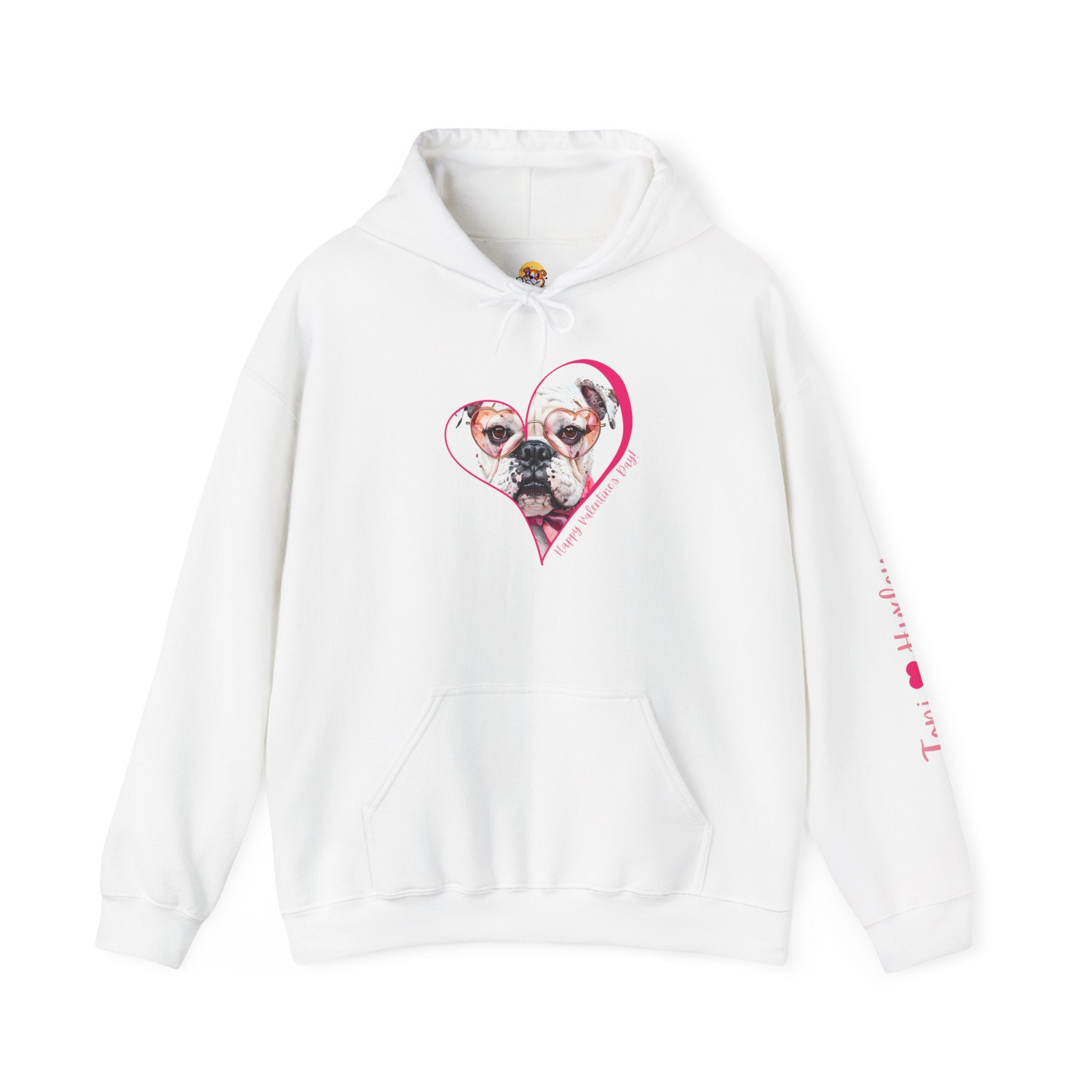 Personalized Paw-fect Love Valentine’s Unisex Heavy Blend™ Hooded Sweatshirt (English)