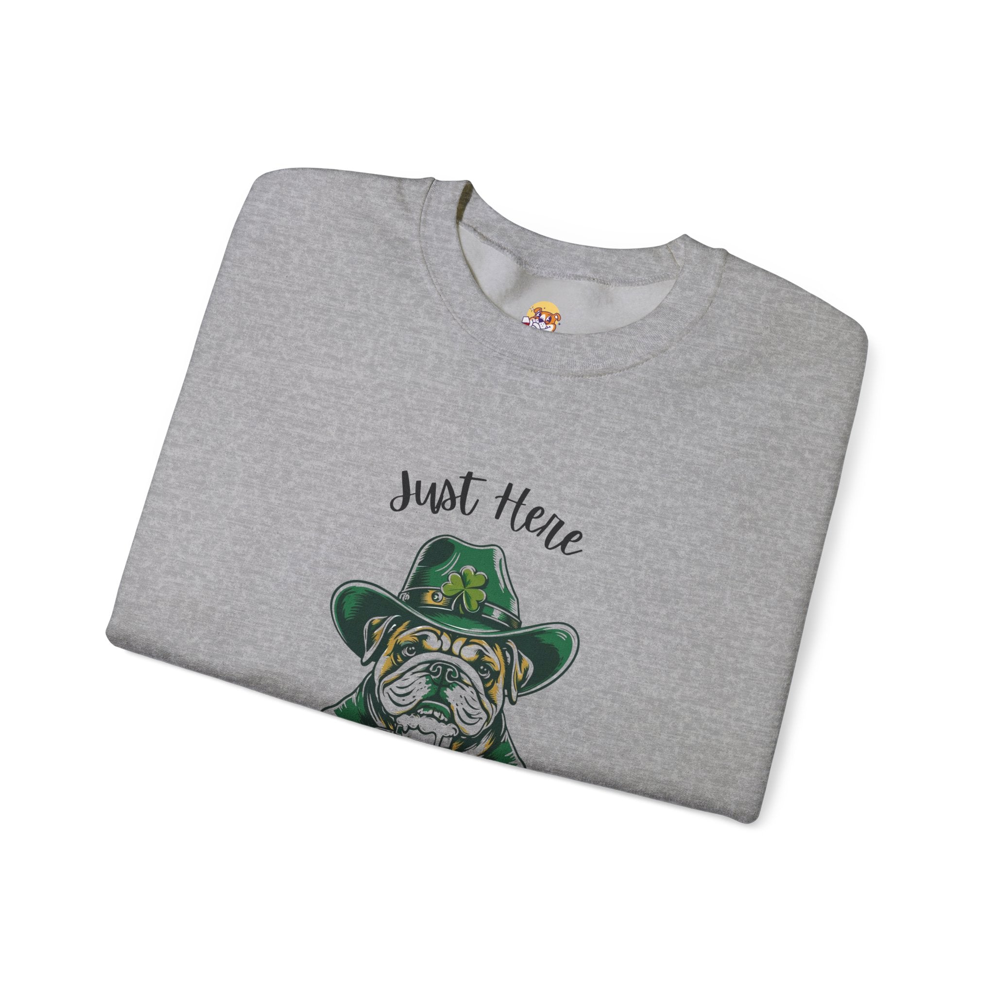 Tipsy Bully St. Patrick's Day Sweatshirt: "Just Here for the Shenanigans" (English)