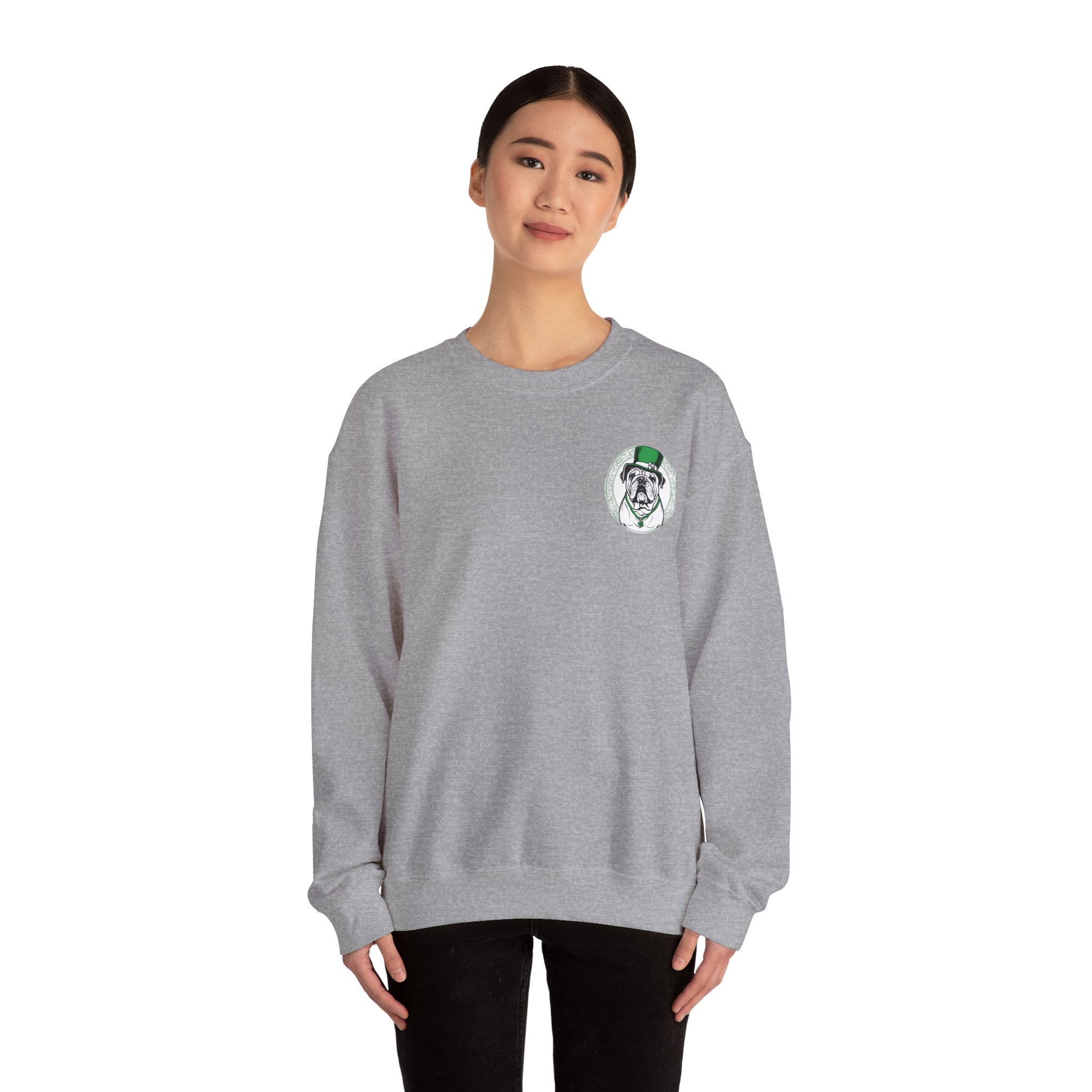 Bulldog St. Patrick's Day Sweatshirt (Kiss Me/English)