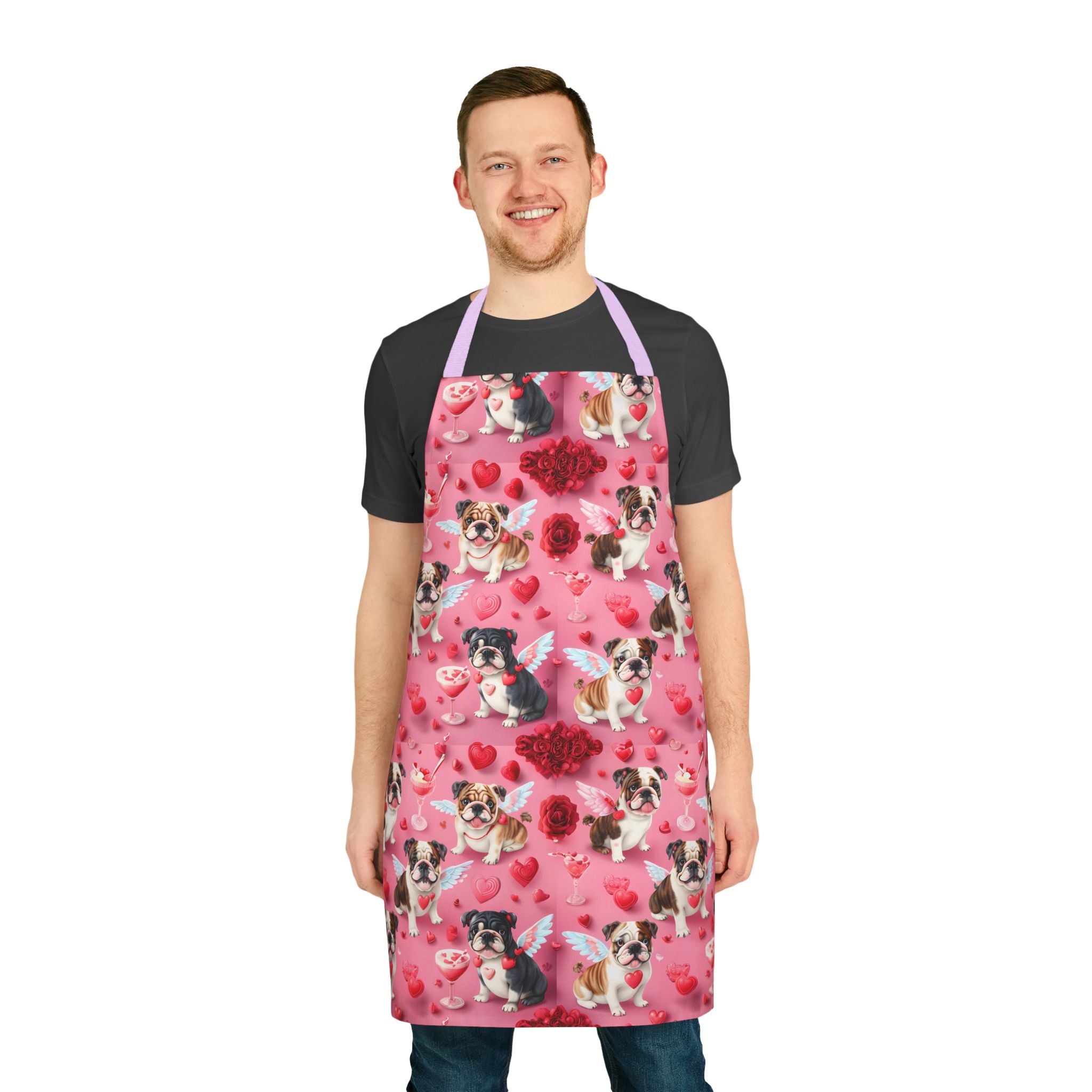 Bulldog Valentine’s Day Apron (English)