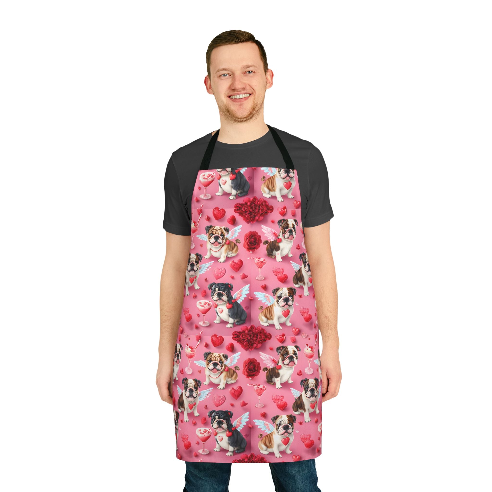 Bulldog Valentine’s Day Apron (English)