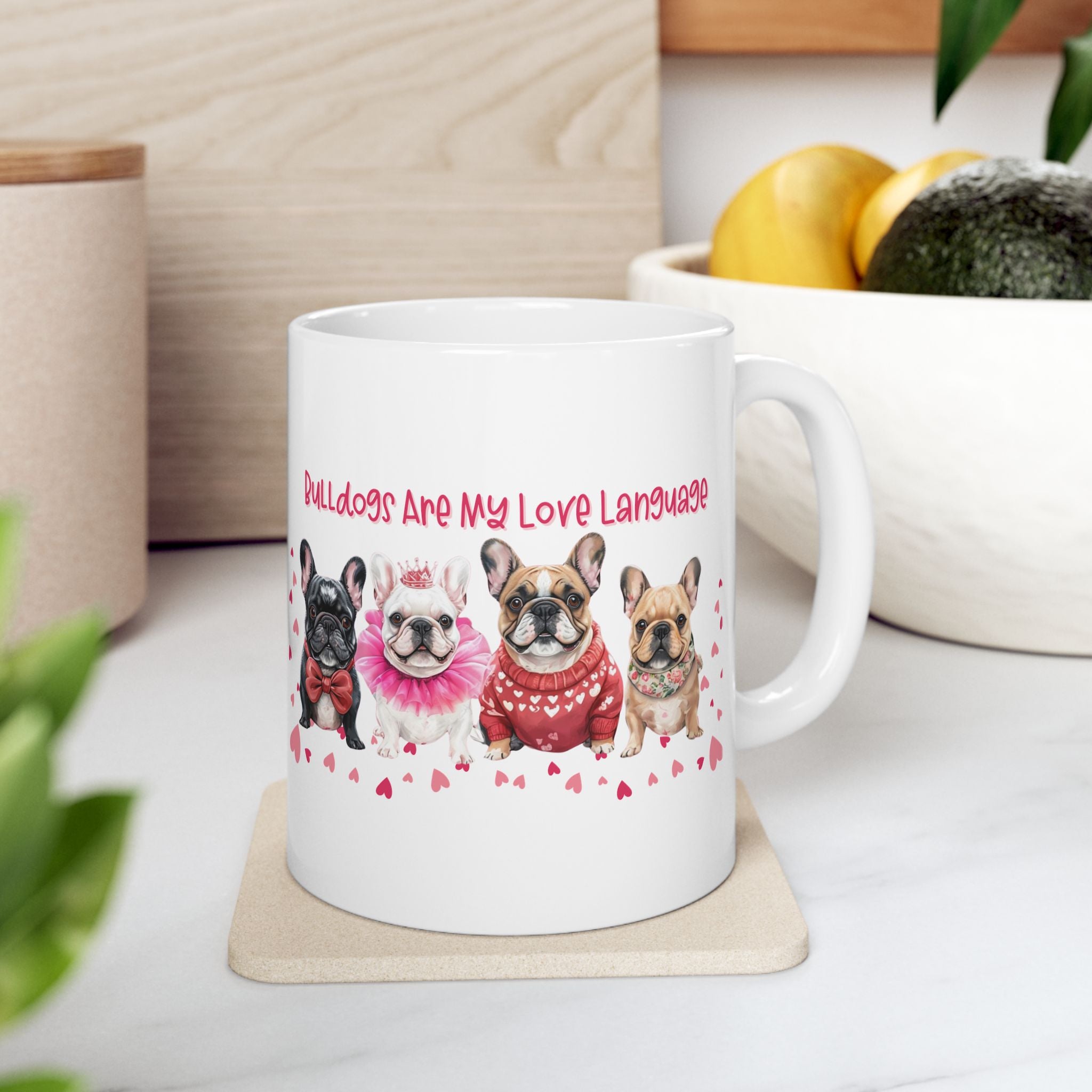 Bulldog Valentine’s Day Coffee Mug (11oz, 15oz / French)