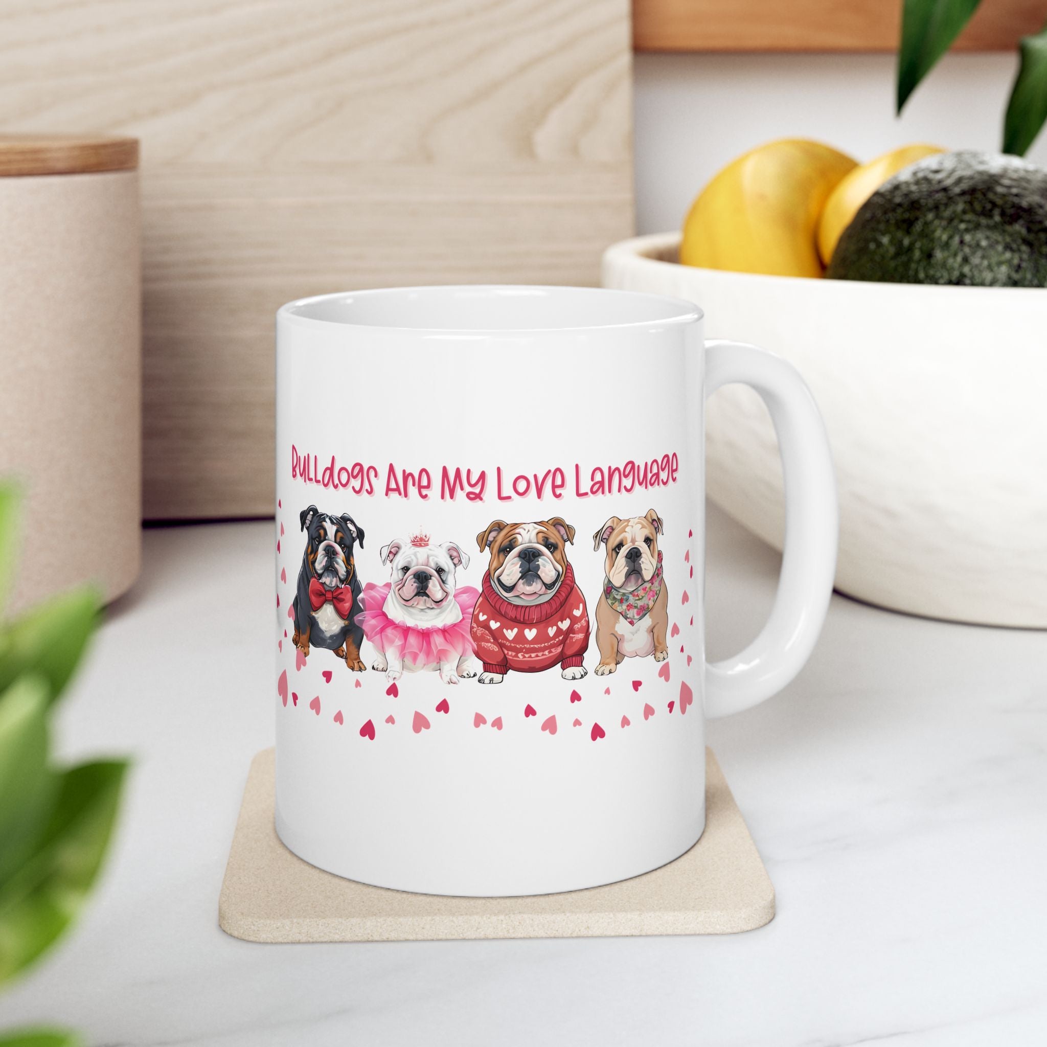 Bulldog Valentine’s Day Coffee Mug (11oz, 15oz / English)