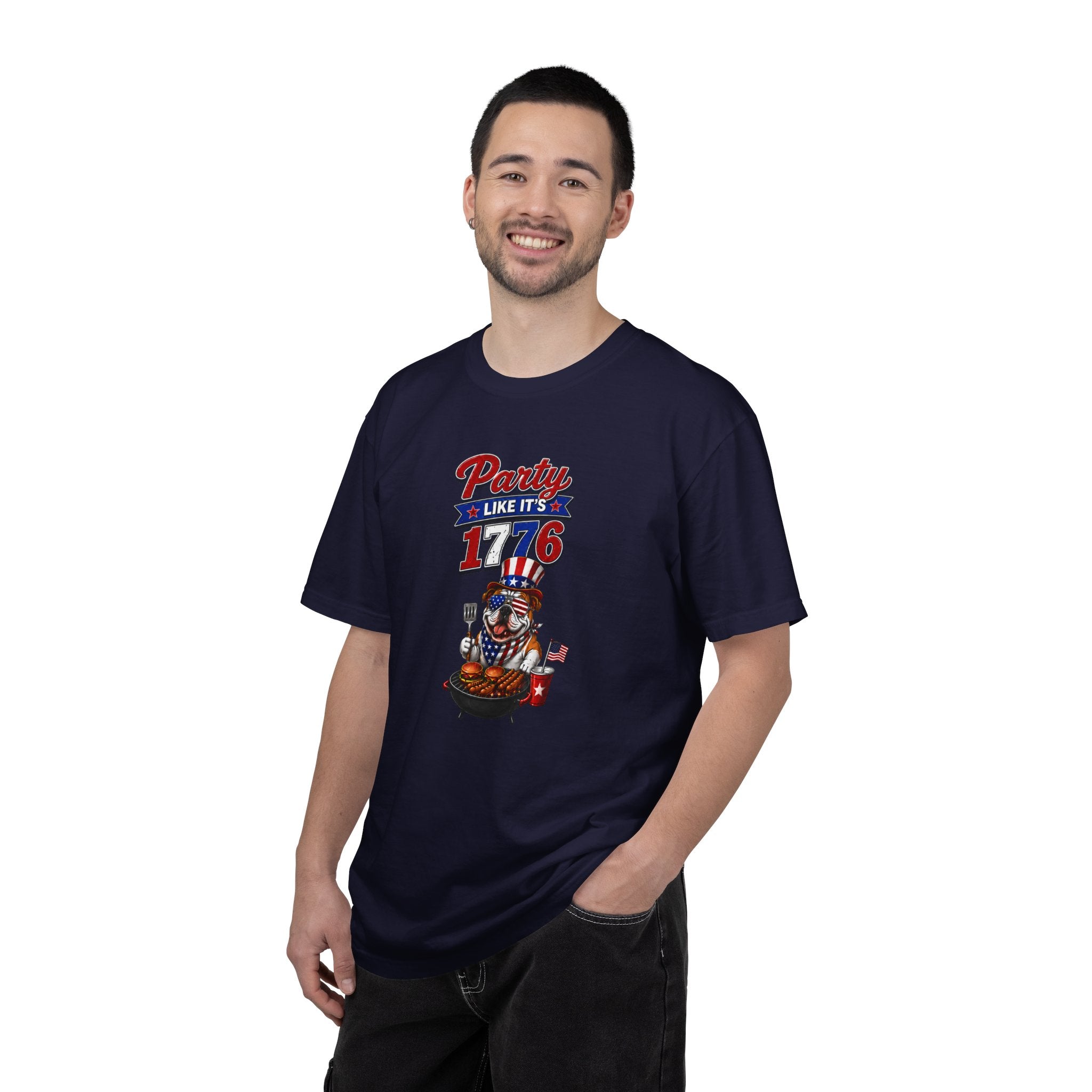 Party Like Its 1776 Bulldog T-Shirt | Patriotic Garment-Dyed Tee (English)