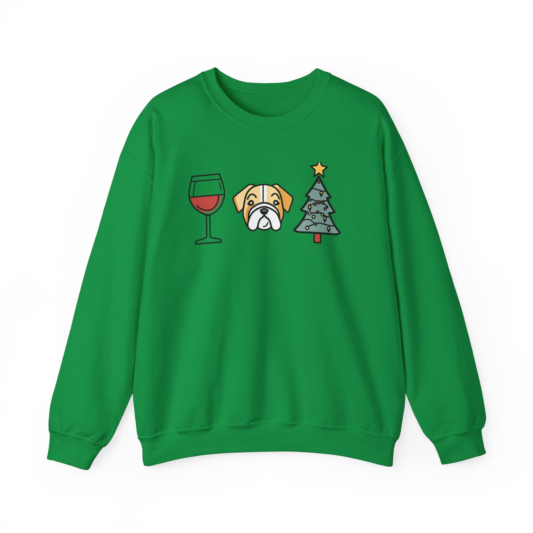 "Santa Paws & Merlot Cheer" Christmas Crewneck Sweatshirt - Unisex (English)