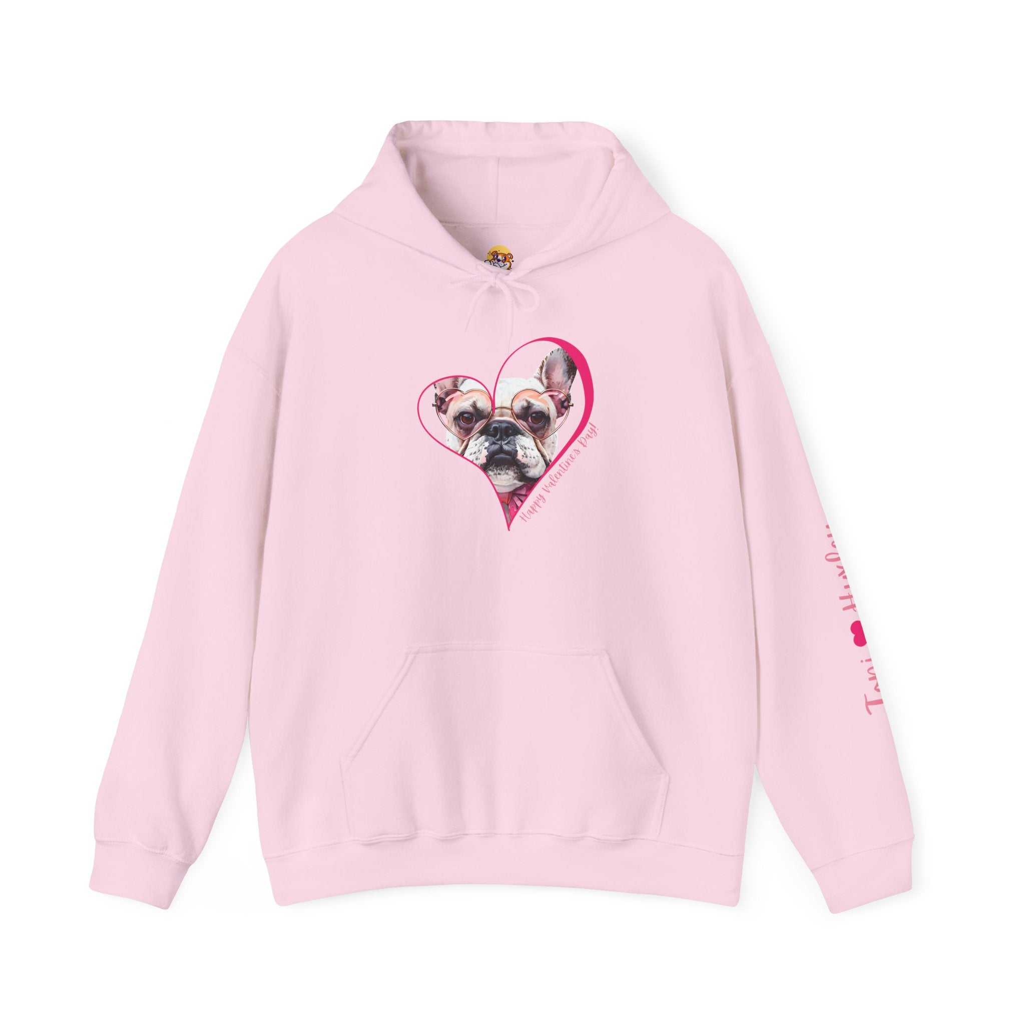 Personalized Paw-fect Love Valentine’s Unisex Heavy Blend™ Hooded Sweatshirt (French)