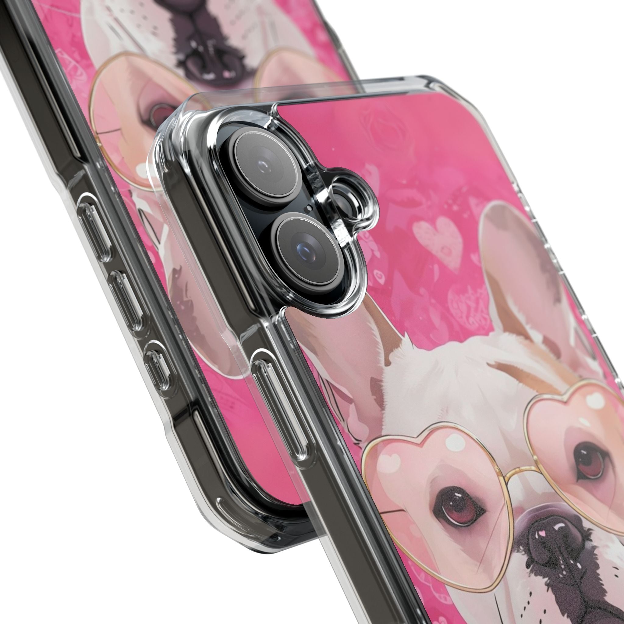 Puppy Love Protection Valentine's Day Phone Case (White/French)