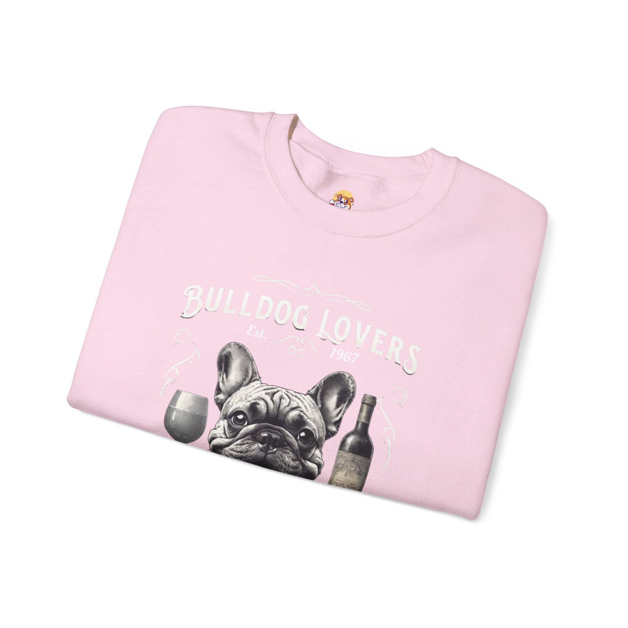 Bulldog Lovers Social Club Unisex Heavy Blend™ Crewneck Sweatshirt (French/Wine)